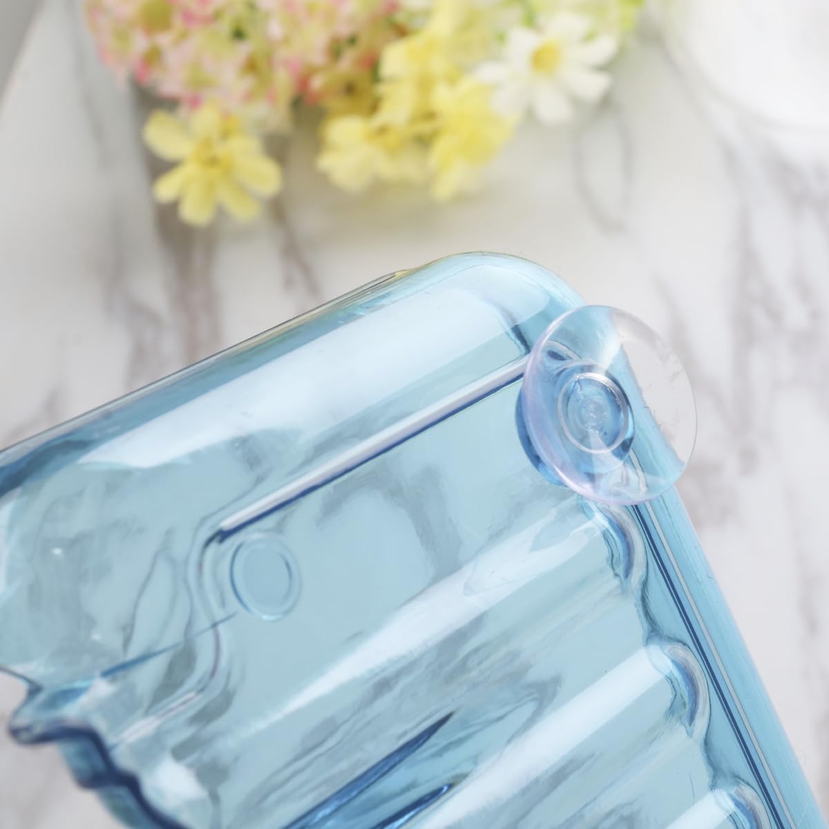 Shower Soap Holder with Suction Cup - Drainable Soap Storage Case, Soap Tray & Sponge Organizer for Bathroom - Perfect for Shower, Bathtub, and Kitchen Sink
