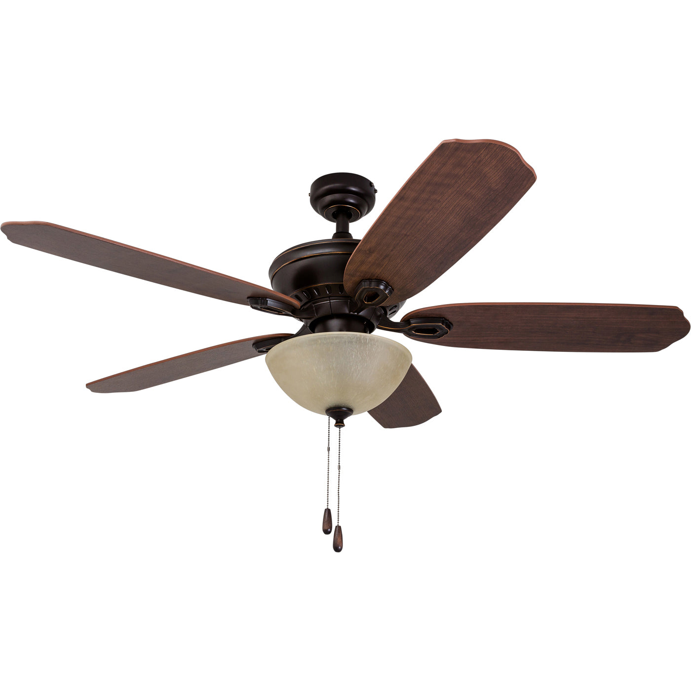 52 Inch Spring Hollow Ceiling Fan with Oil Rubbed Bronze Finish and Pull Chain - Perfect for Living Room, Bedroom, and Outdoor Patio Cooling