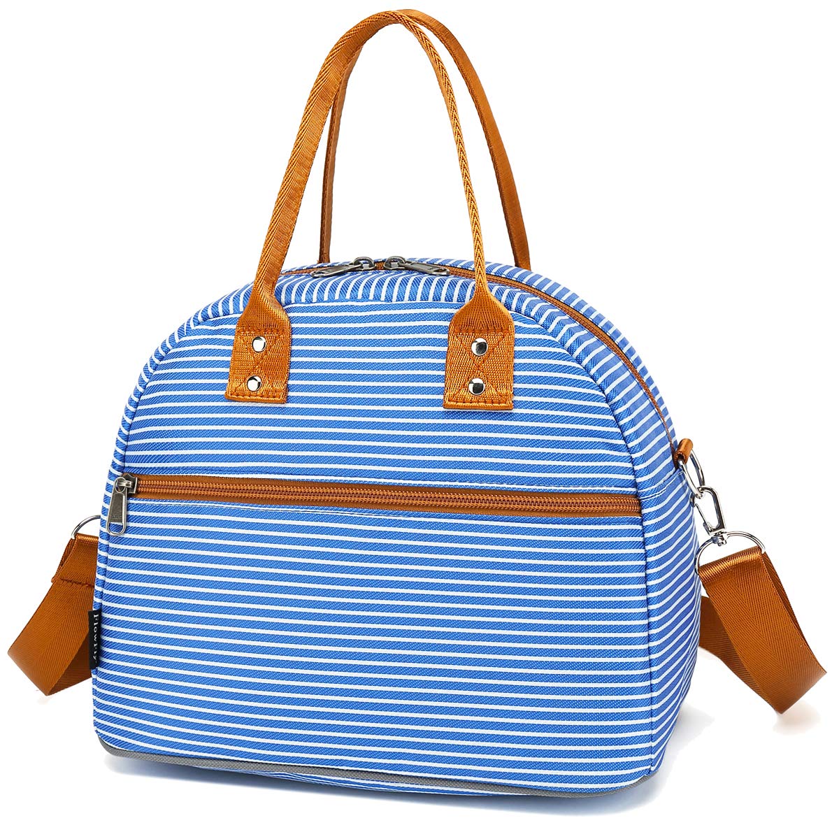 FlowFly Insulated Lunch Bag with Shoulder Strap - Large Reusable Freezable Lunch Tote for Men, Women & Kids - Perfect for Work, School, Picnics & Meal Prep - Royal Blue