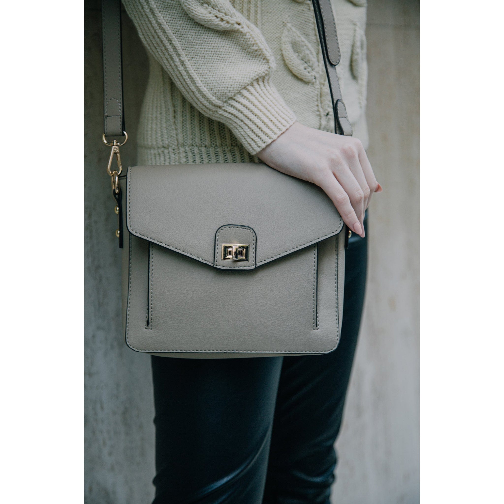 Faustine Desserto® Vegan Cactus Leather Crossbody Bag for Women | Eco-Friendly Beige Handbag | Perfect for Work, Travel & Everyday Use