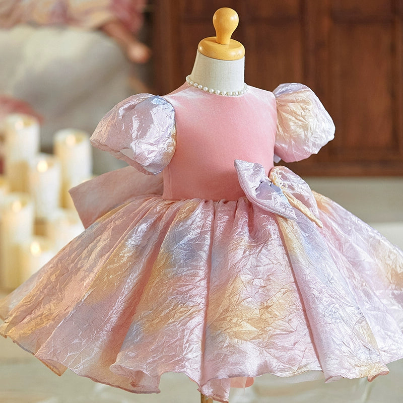 Pink Baby Girl Birthday Dress - Flower Girl Wedding Princess Gown for Special Occasions & Photo Shoots