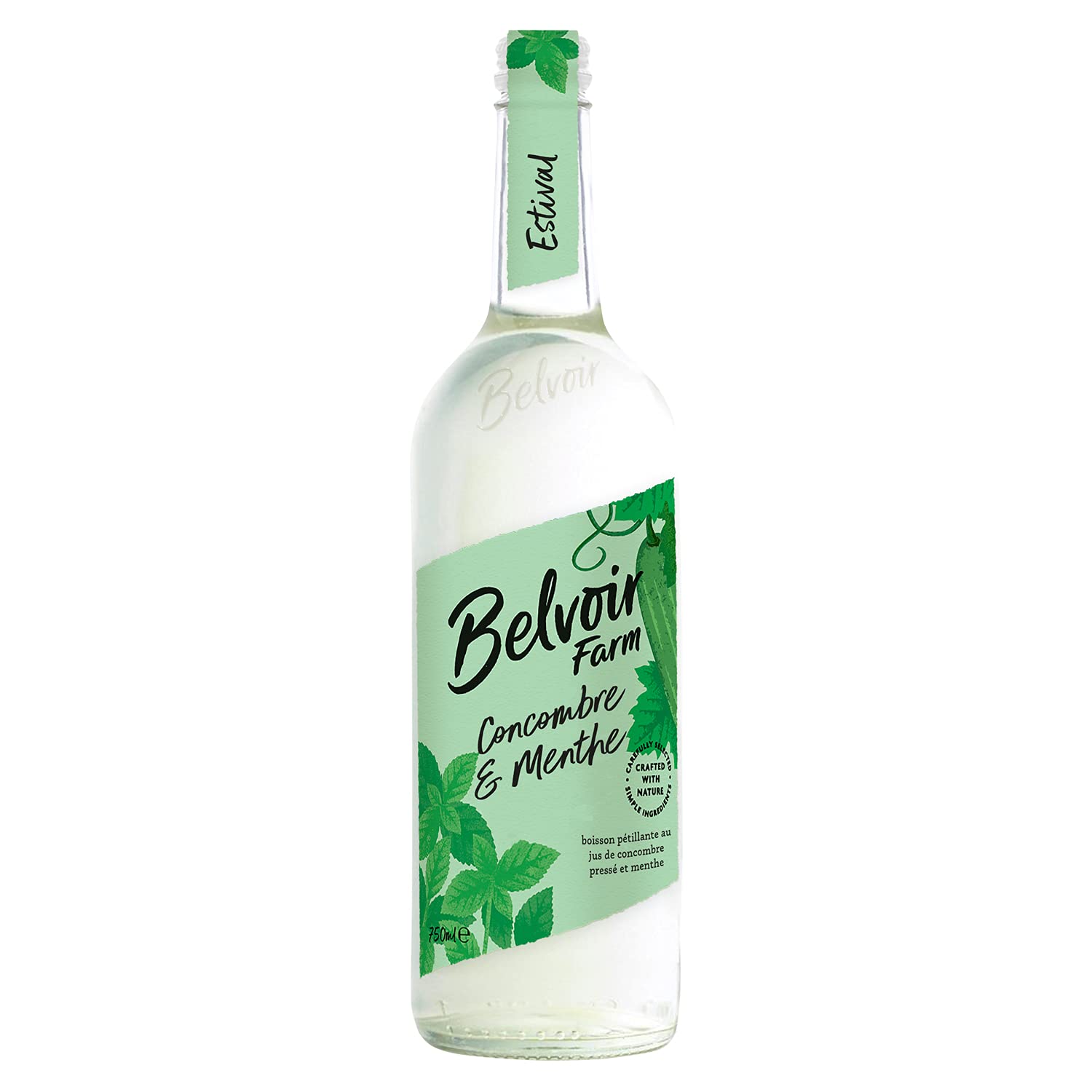 Belvoir Fruit Farms Cucumber & Mint Presse - Refreshing Natural Soft Drink, 75cl Bottle (Pack of 6) - Perfect for Summer Picnics, Parties & Healthy Hydration