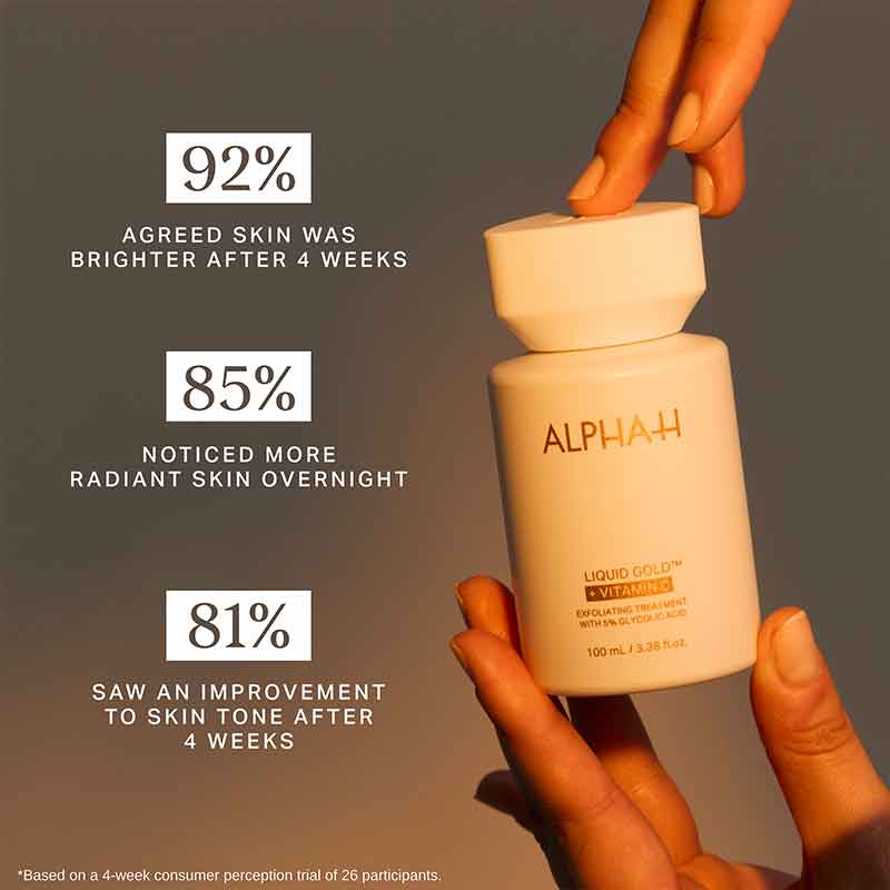 Alpha H Liquid Gold Exfoliating Treatment with 5% Glycolic Acid & Vitamin C - 100ml Facial Serum for Glowing Skin | Perfect for Nighttime Skincare Routine & Anti-Aging