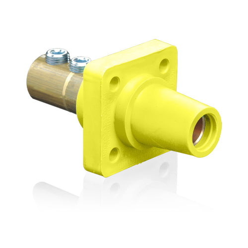 Leviton 90 Degree Series 16 Panel Mount Camlocks - Double Set Screw for 2/0 to 4/0 AWG Wires | Heavy-Duty Electrical Connectors for Industrial Panels & Power Distribution