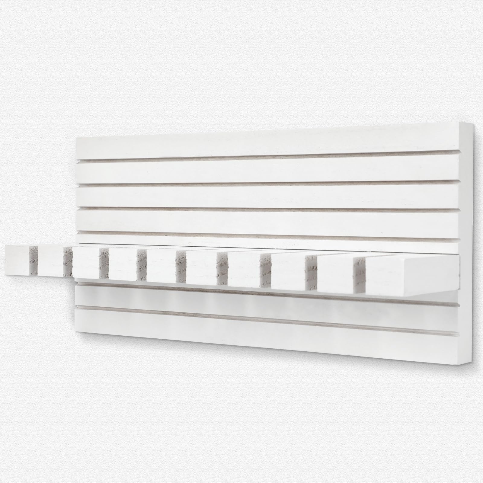 Space-Saving Belt Organizer for Closet - Wall Mount Belt Hanger Holds 9 Belts Securely Without Slipping - Includes Mounting Hardware (11.8”x5.5”x2.5”, White) - Perfect for Bedroom, Closet & Entryway Organization