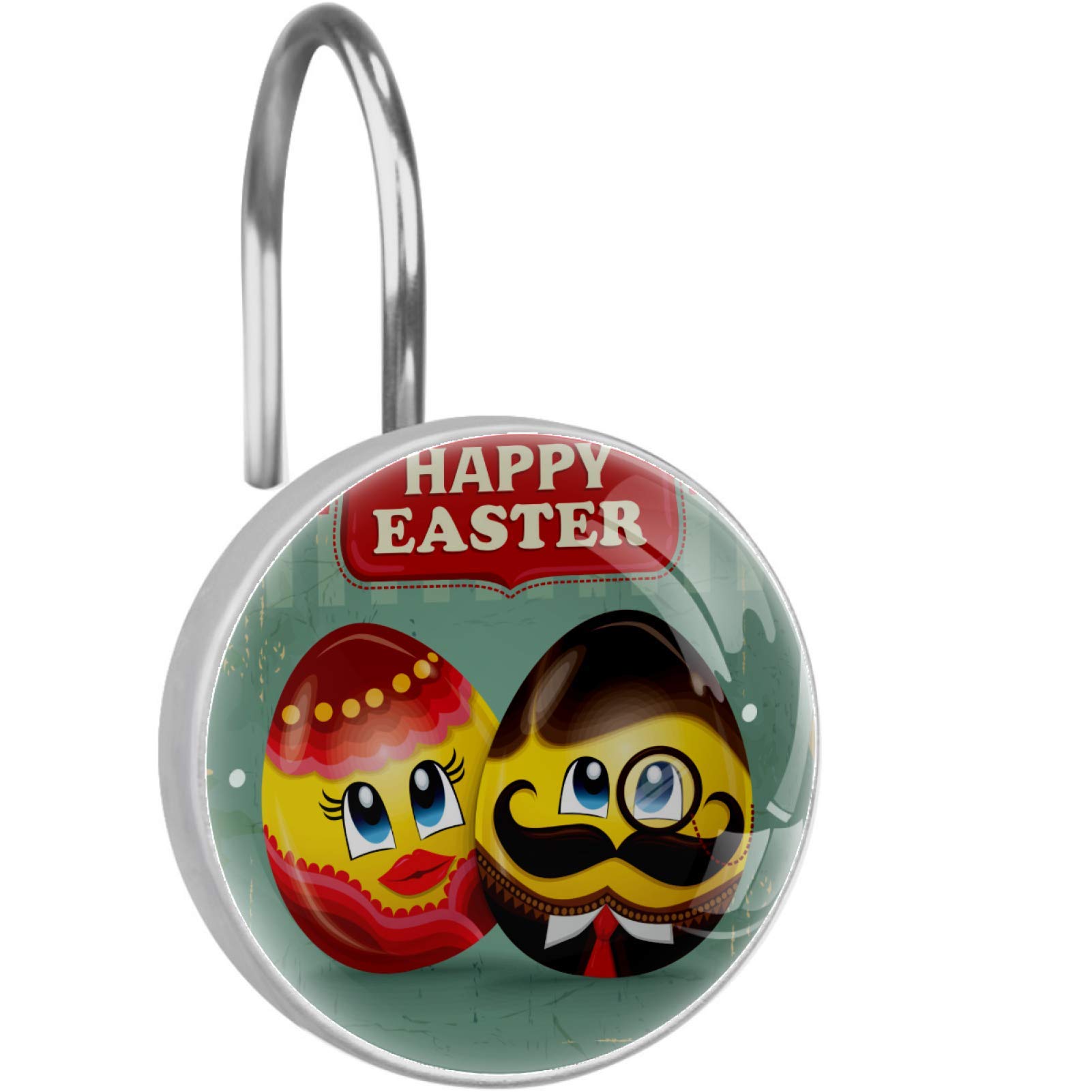 Easter Egg Shower Hooks - Set of 12 for Bathroom Decor & Couple Shower