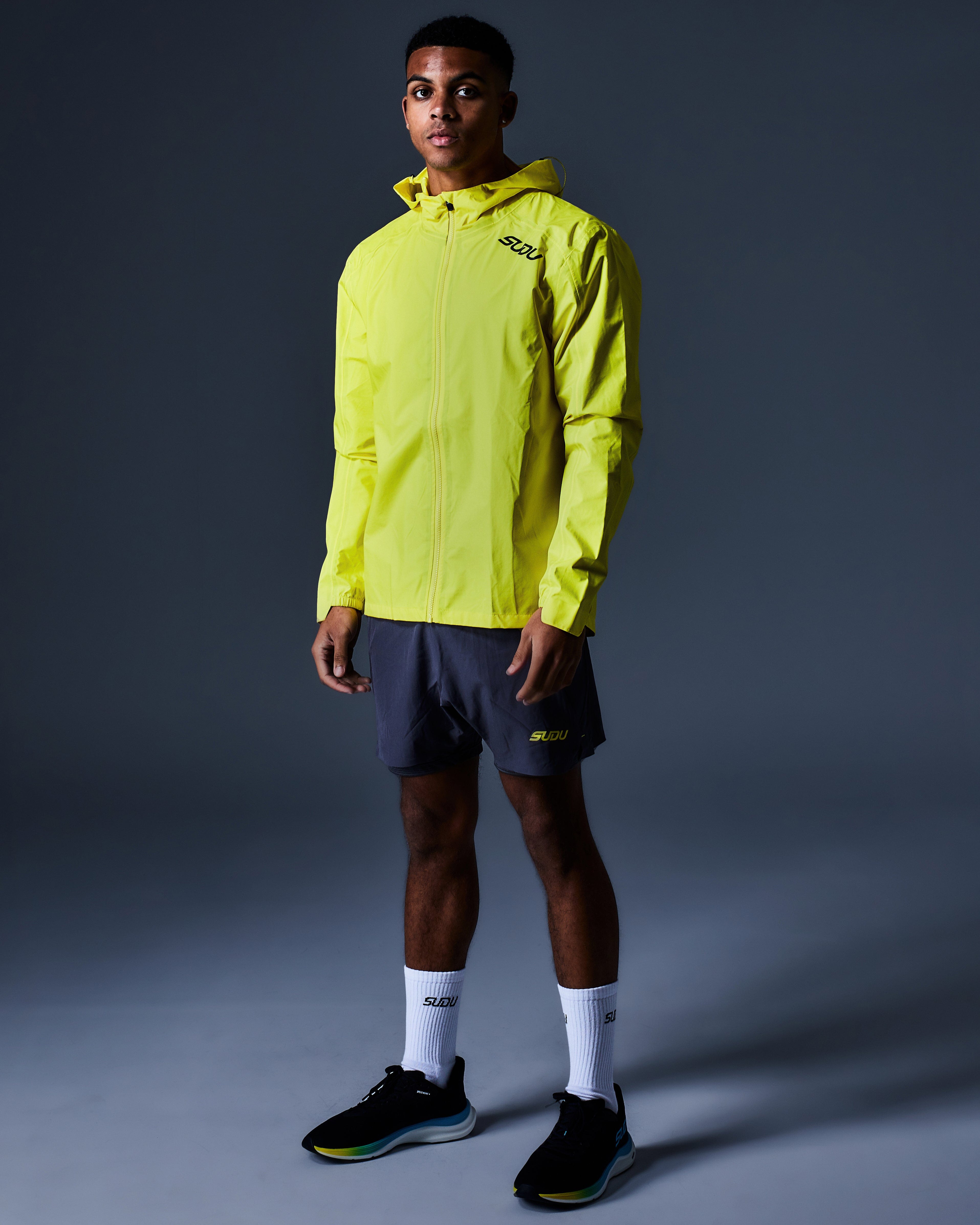 SWP 01 Waterproof Rain Jacket for Men & Women - Lightweight Windproof Outdoor Jacket with Hood (Yellow) - Perfect for Hiking, Camping & Daily Commute