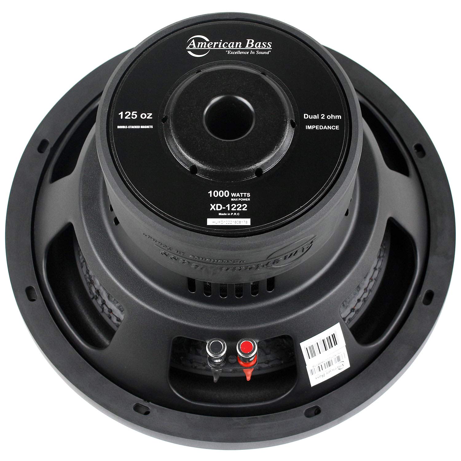 American Bass XD 12 Inch Car Subwoofer - 500 Watt RMS, 1000 Watt Max Power, 2 Ohm Impedance, 125oz Magnet, 2.5