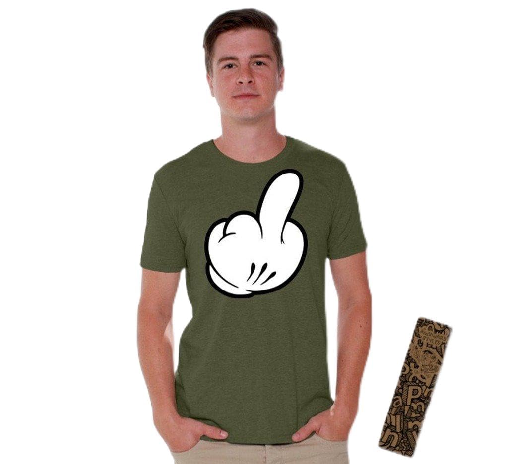 Awkwardstyles Poke Cartoon Finger T-Shirt - Funny Rude Humor Graphic Tee with Free Bookmark - Perfect for Prank Gifts & Casual Wear