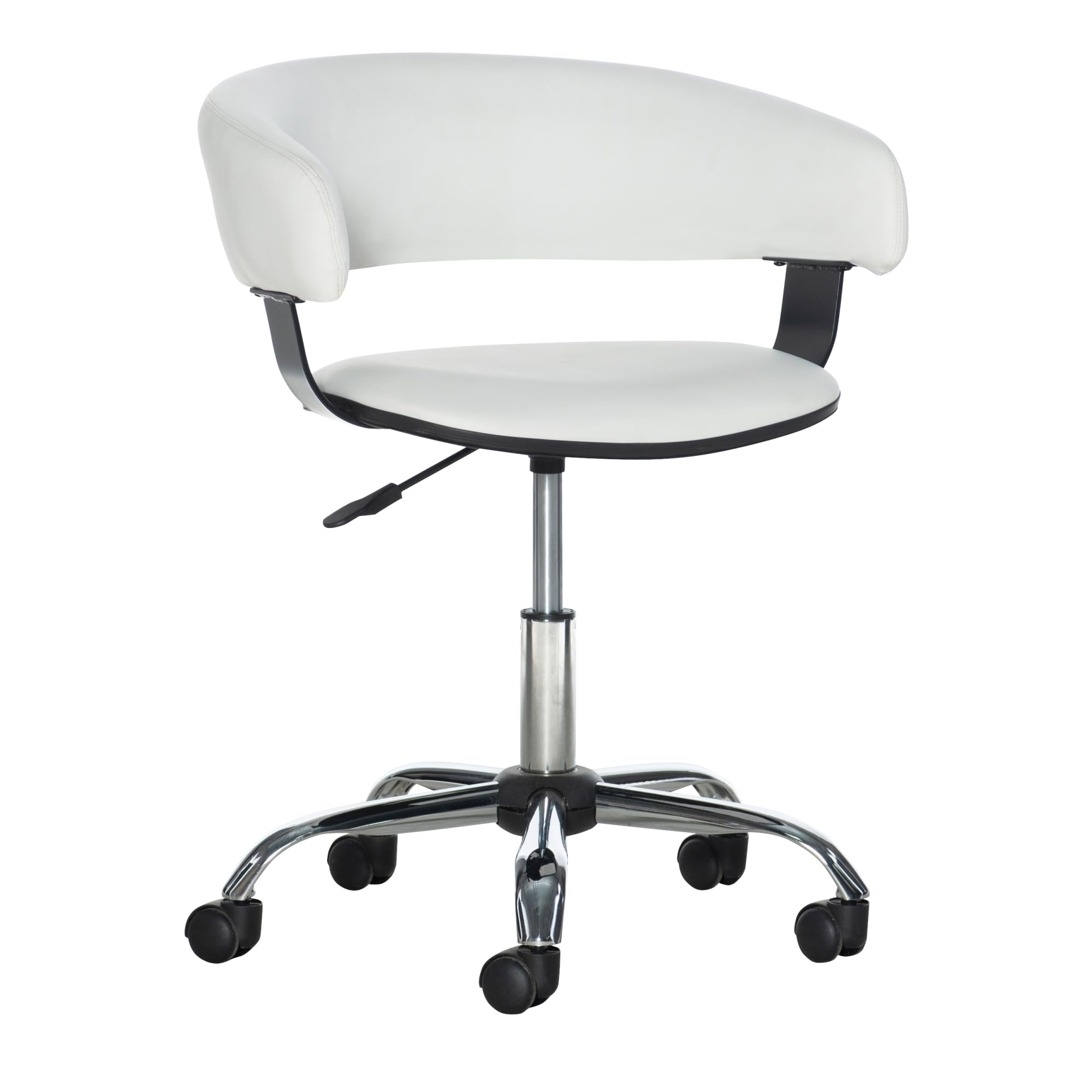 Powell Gas Lift Desk Chair - Adjustable Office Chair with Ergonomic Design, White Medium - Perfect for Home Office, Study, and Workspace Comfort