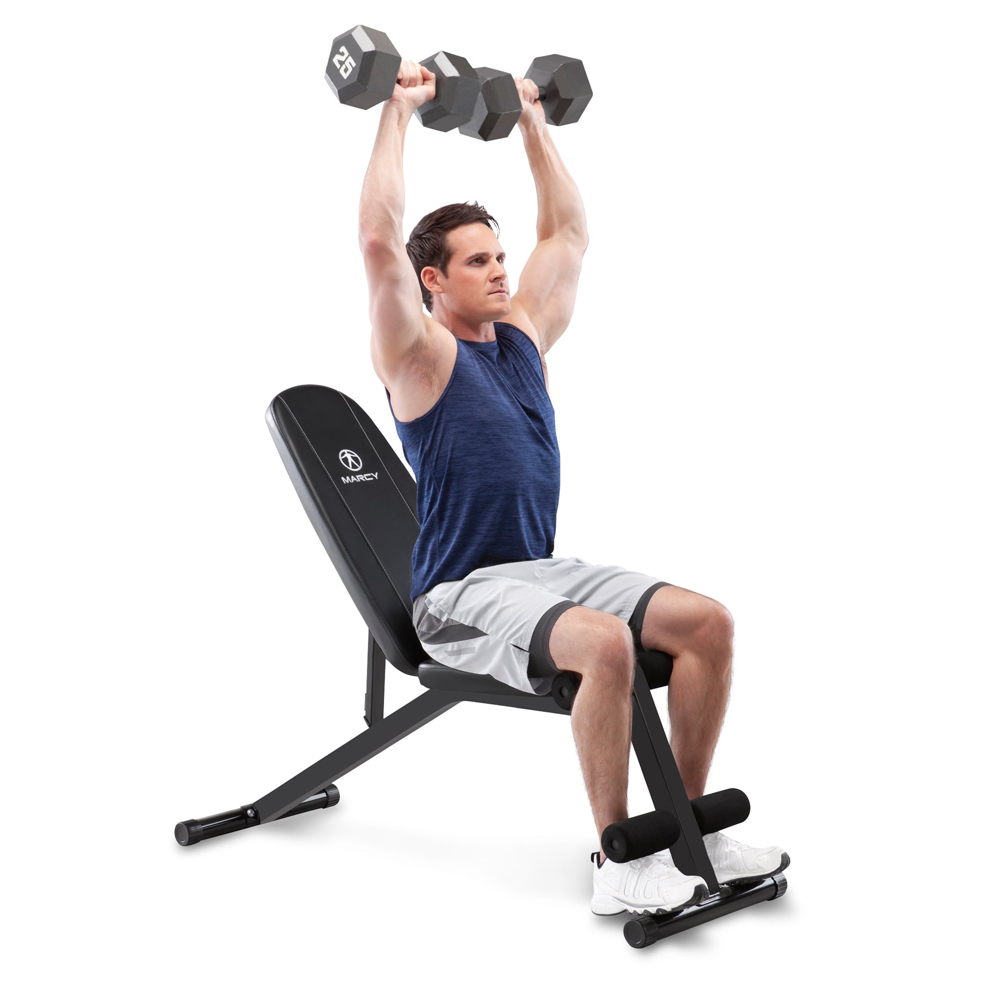 Marcy SB 10115 Adjustable Weight Bench for Home Gym - Multi-Functional Utility Workout Bench for Strength Training, Full Body Exercises - Perfect for Home Fitness & Small Space Workouts