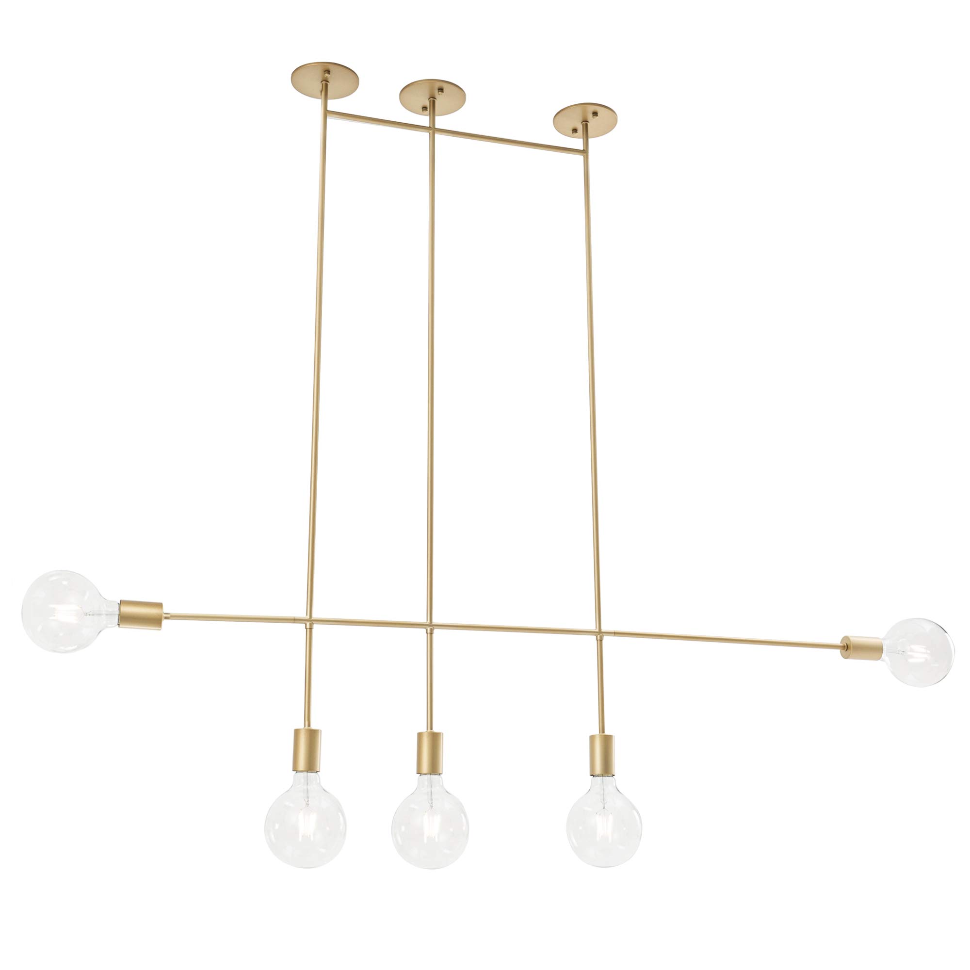 Modern 5-Light Gold Pendant Lighting Fixture - Flush Mount Chandelier for Kitchen Island, Dining Room & Home Decor | Dimmable LED Bulbs Included | Perfect for Farmhouse, Industrial & Contemporary Interiors