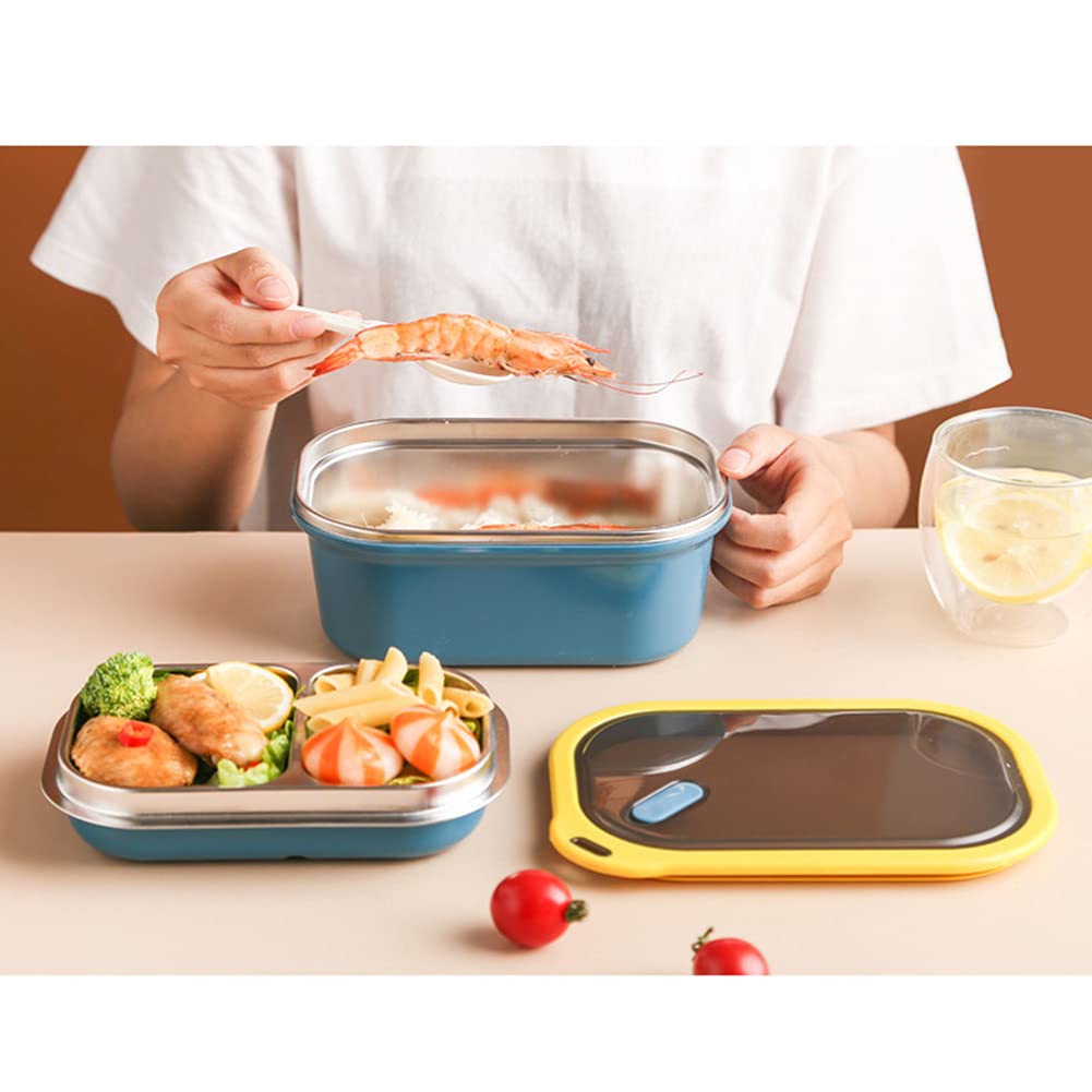 Gigicloud Stainless Steel Bento Box - 3 Compartment Leak-Proof Lunch Container for Adults | Eco-Friendly Food Storage for Office, School & Picnic | Microwave & Dishwasher Safe