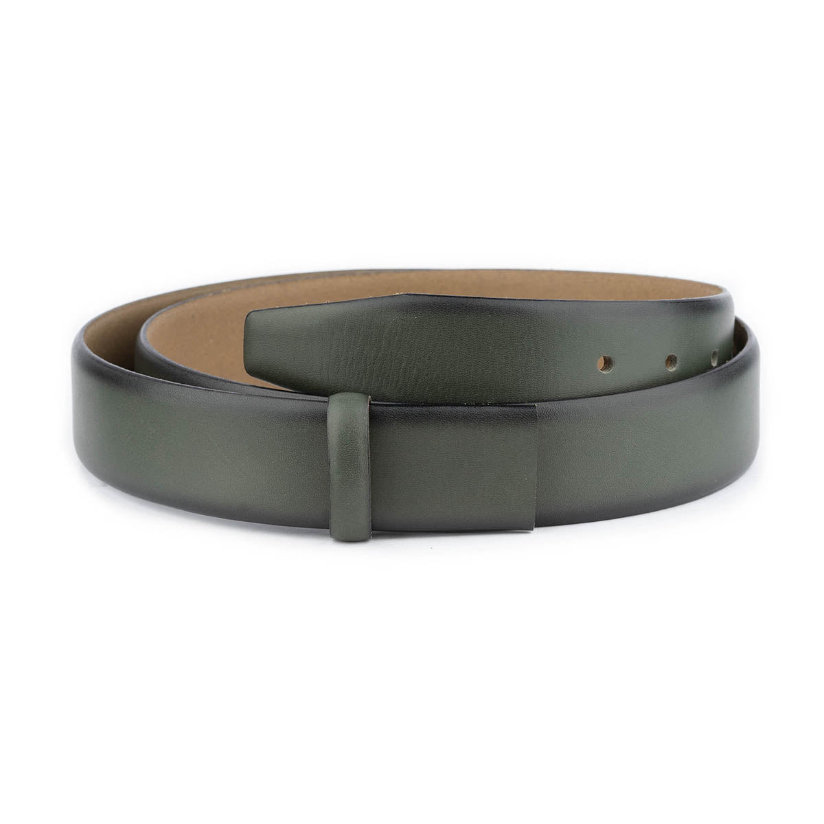 Olive Green Genuine Leather Belt Strap for Dunhill Women's Buckle Replacement - Perfect for Casual Outfits & Office Wear