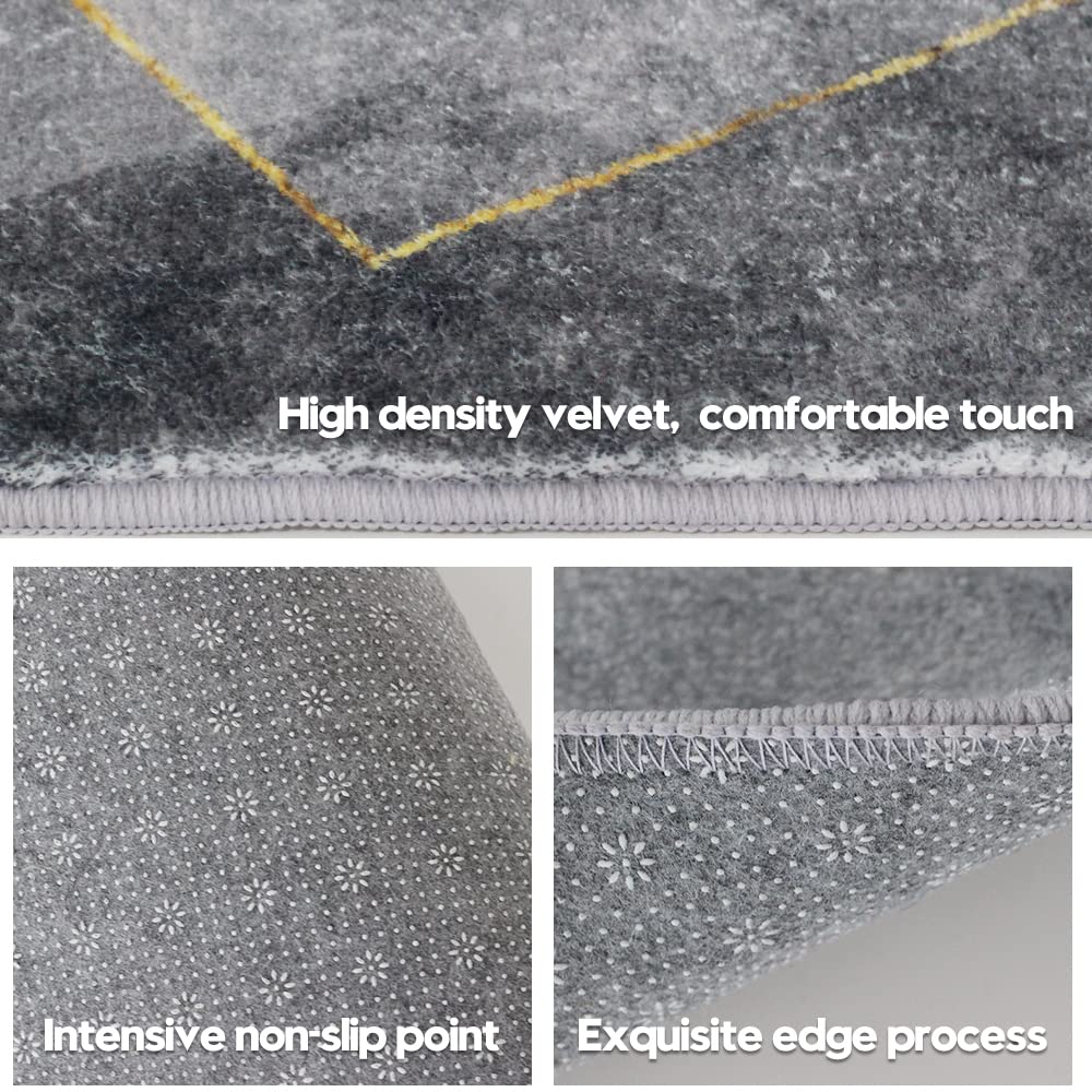 LITA Modern Abstract Geometric Area Rug 5' x 8' - Soft Non-Shedding Grey Indoor Carpet for Living Room, Bedroom & Dining Room - Perfect for Home Decor, Office Spaces and Cozy Interior Design