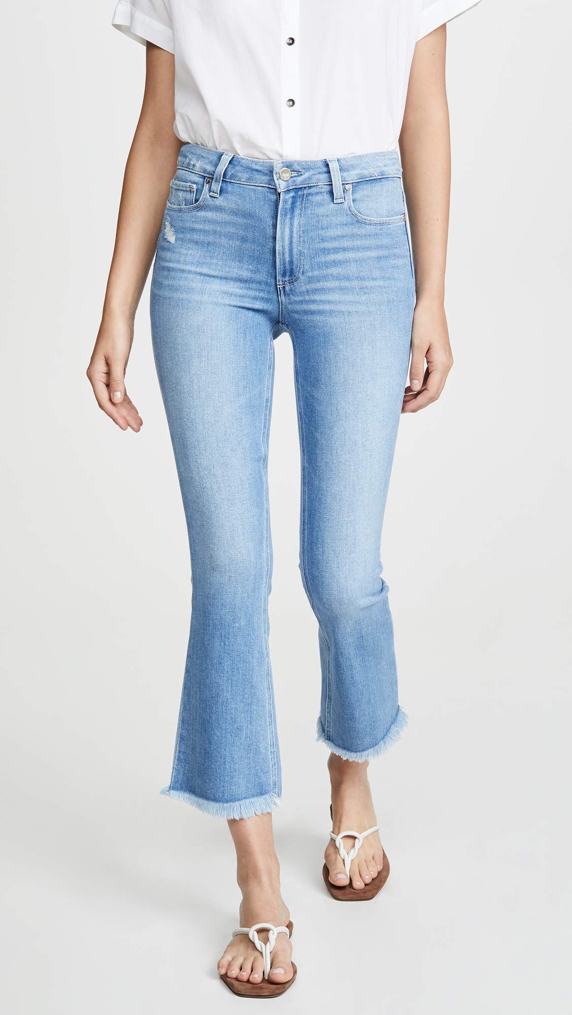 PAIGE Women's Collete High-Rise Crop Flare Jeans | Stretch Denim for Comfort | Perfect for Casual Outfits & Date Nights