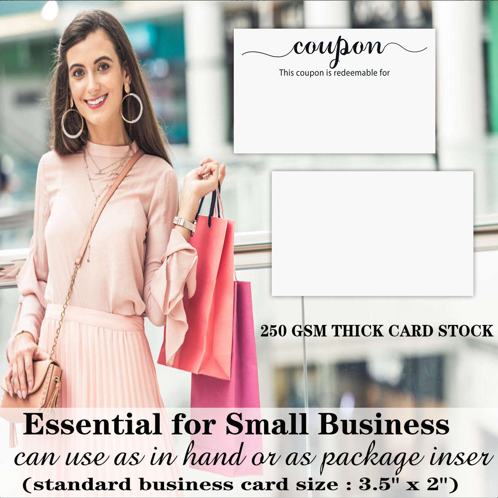 200 Pack Blank Coupon Cards White - 3.5