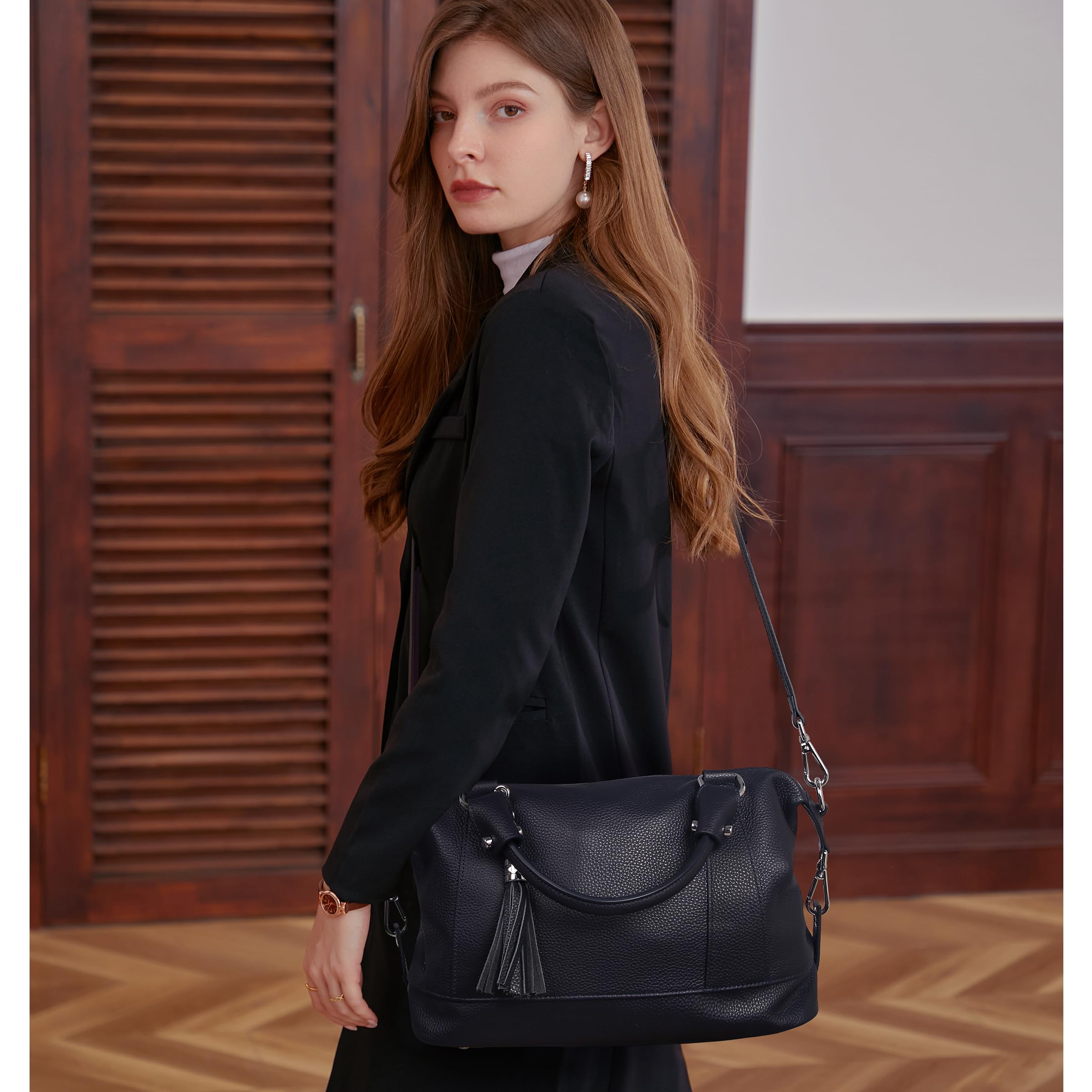 Stylish HESHE Leather Purses & Handbags for Women - Shoulder Tote, Hobo, Crossbody & Top Handle Bags - Perfect for Work, Travel & Everyday Use