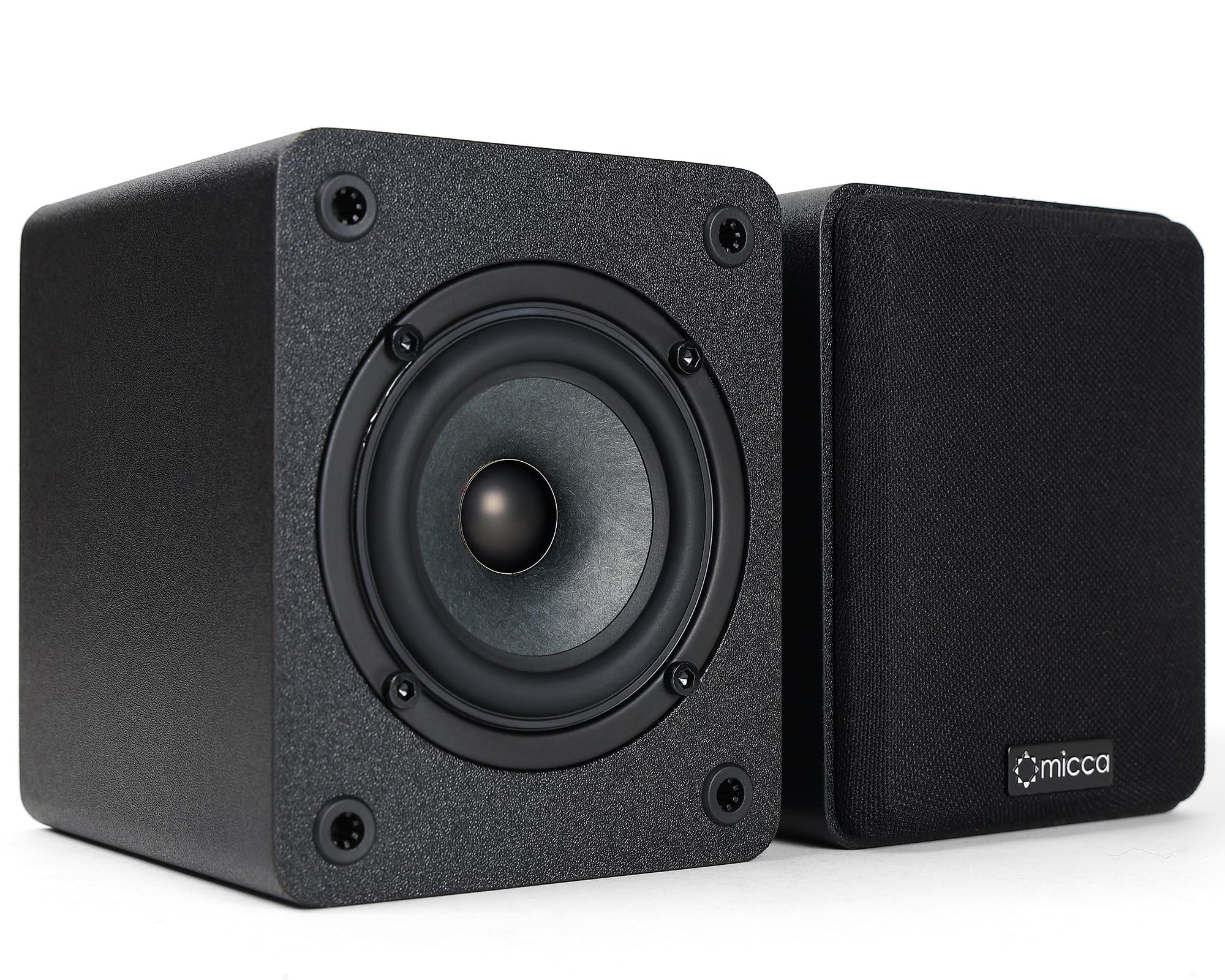 Micca COVO-S Compact 2-Way Passive Bookshelf Speakers - 3-Inch Woofer & 0.75-Inch Tweeter - Wall Mountable (Pair, Black) - Perfect for Home Theater, Gaming & Music Listening