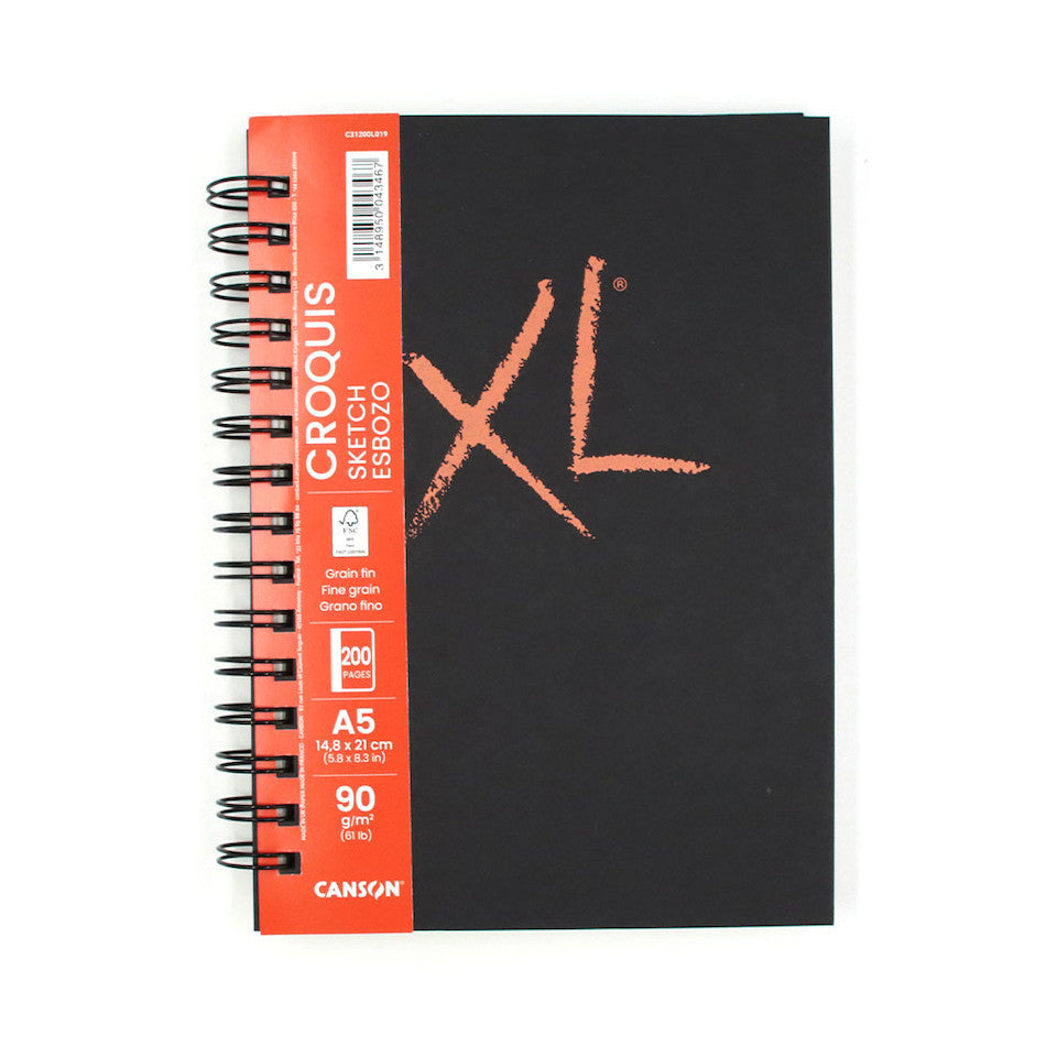 Canson XL Sketch Book Wirebound Portrait A5 - 100 Sheets Acid-Free Paper for Drawing, Sketching & Art Projects - Perfect for Artists, Students & Professionals