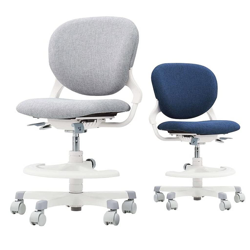 Ergonomic Office & Gaming Chair - Adjustable Height Computer Desk Chair with Lumbar Support for Adults & Kids - Fabric Blue Study Chair for Home, Office, and Online Learning