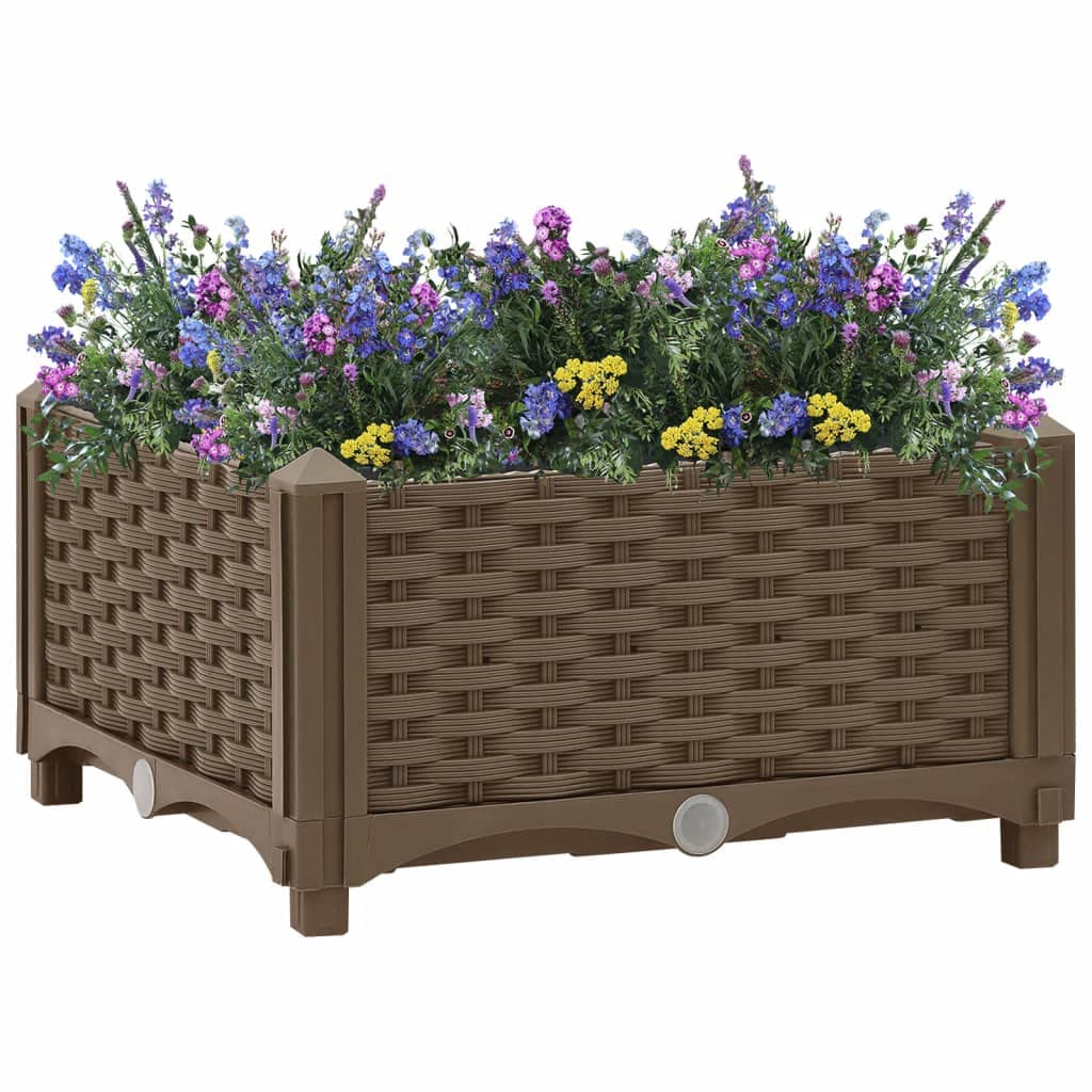 15.7x15.7x9.1 Inch Raised Garden Bed Planter Box - Durable Polypropylene Outdoor Plant Rack for Herbs, Vegetables, Flowers & Succulents - Perfect for Backyard, Patio & Balcony Gardening