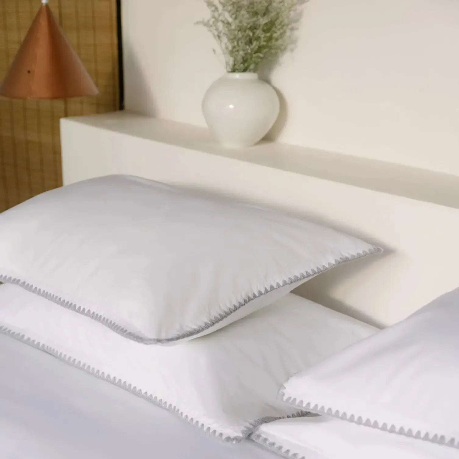 Premium Cascais 400 Thread Count Percale Duvet Cover Set - Soft Grey Bedding for Luxury Hotels & Upscale Homes - Breathable & Cooling for All Seasons