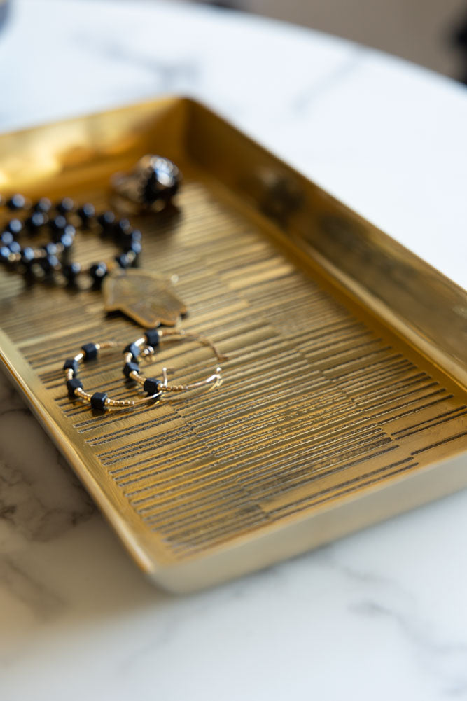 Elegant Gold Accent Trinket Tray - Perfect for Jewelry Storage, Home Decor & Gift Giving - Stylish Catch-All Dish for Rings, Earrings & Small Essentials