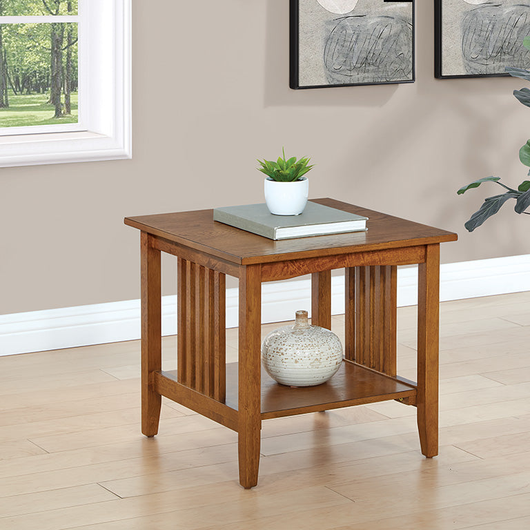OSP Designs Sierra Mission Oak End Table [SRA09] - Perfect for Living Room, Bedroom, or Office Side Table
