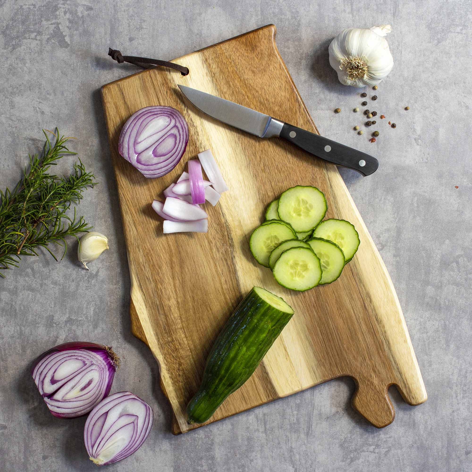 Premium Rock & Branch® Origins Series Alabama Wood Cutting Board - Handcrafted Chopping Board for Kitchen, Charcuterie & Serving - Durable Hardwood for Chefs & Home Cooks (Perfect for Meat, Cheese & Entertaining)