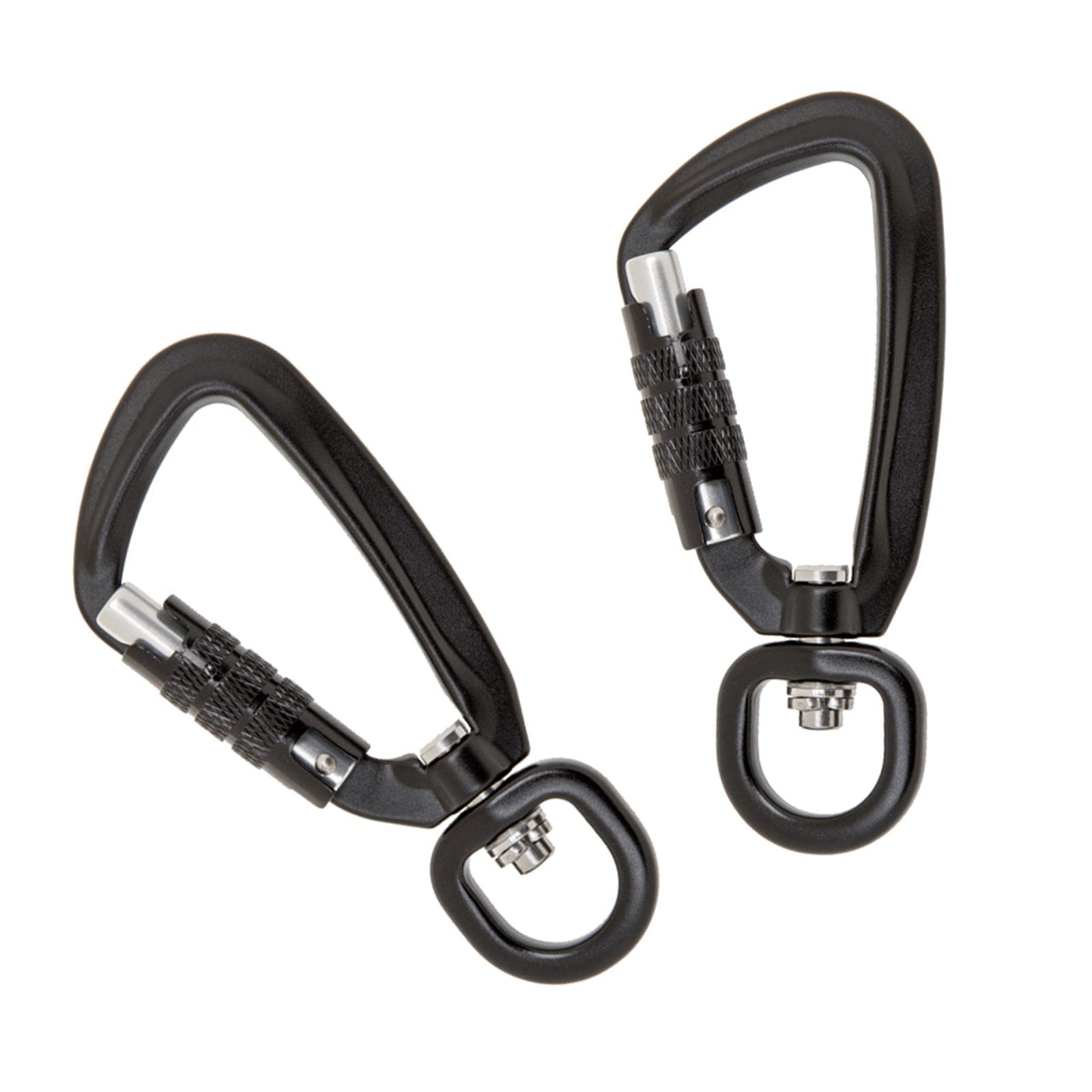 Self Locking Carabiner Clip - Heavy Duty D-Ring Keychain Hook with Rotating Ring for Outdoor Gear, Hiking, Camping, Hammocks & Backpack Accessories | Perfect for Keys, Dog Leashes, Tools & Equipment Organization