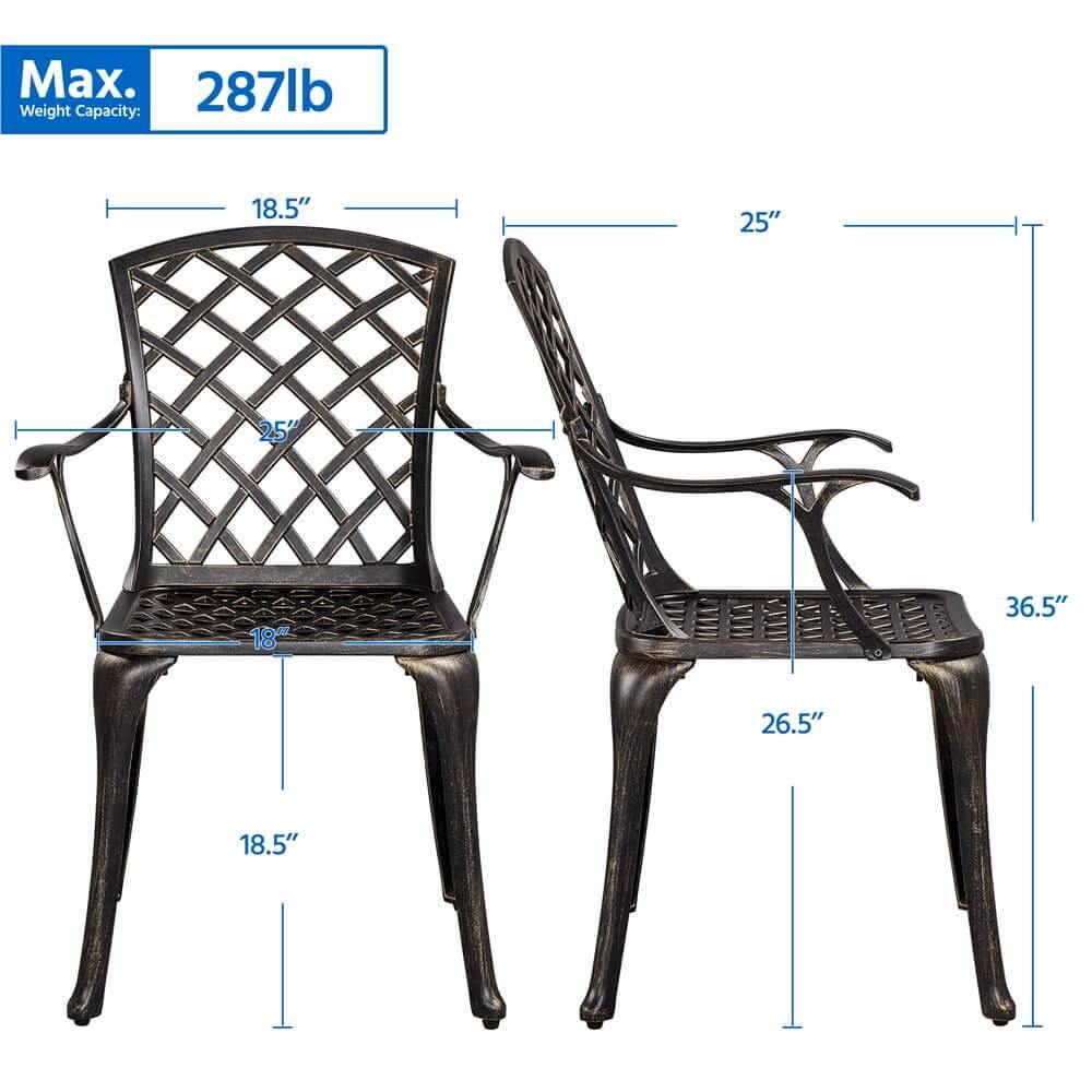 Yaheetech 2-Piece Patio Dining Chairs Set - Outdoor Garden Furniture for Backyard, Deck, Poolside & Balcony Use