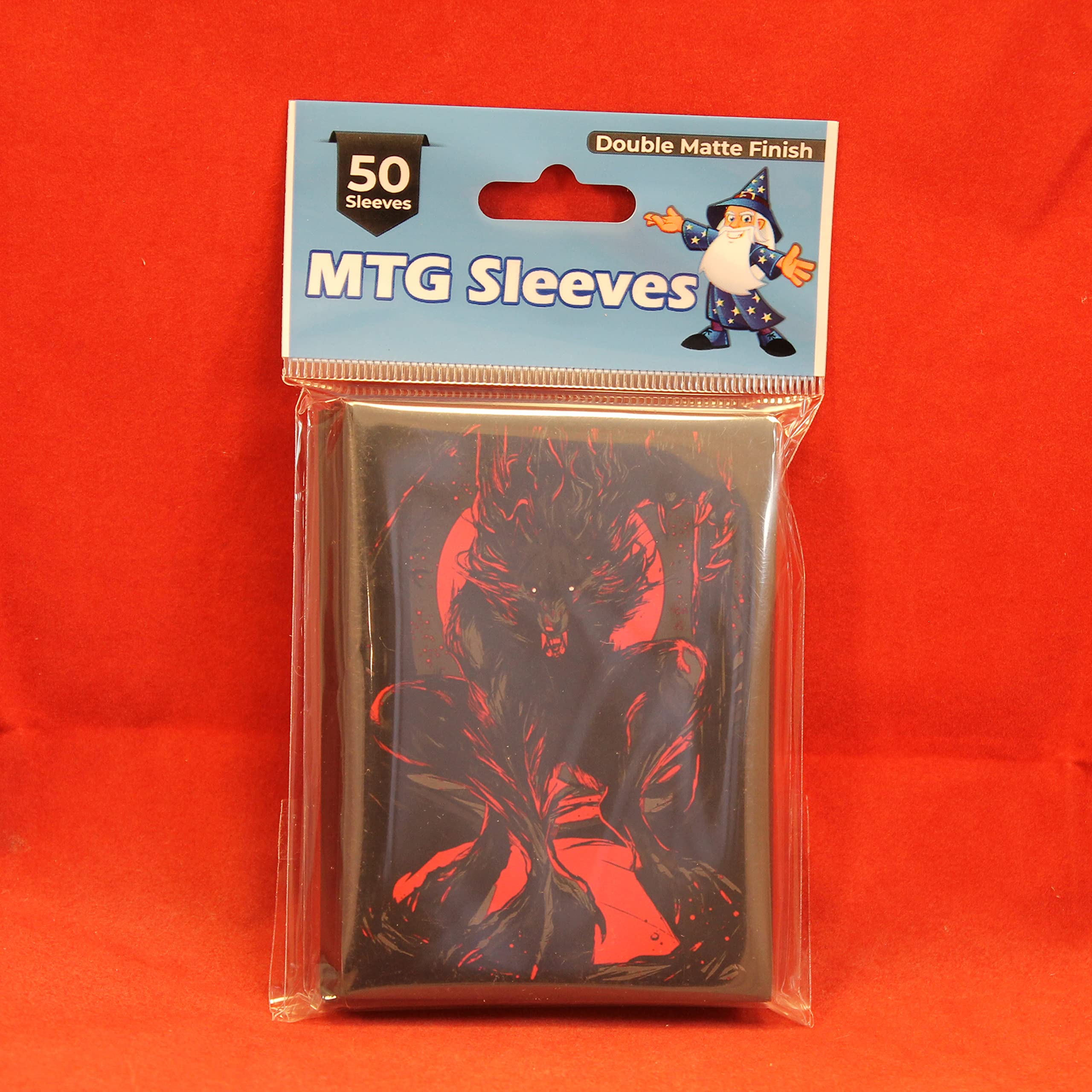 Premium 50-Pack MTG Standard Card Sleeves - Werewolf Luna Themed Deck Protectors for Magic: The Gathering | Perfect for Game Nights, Tournaments & Card Collection Protection