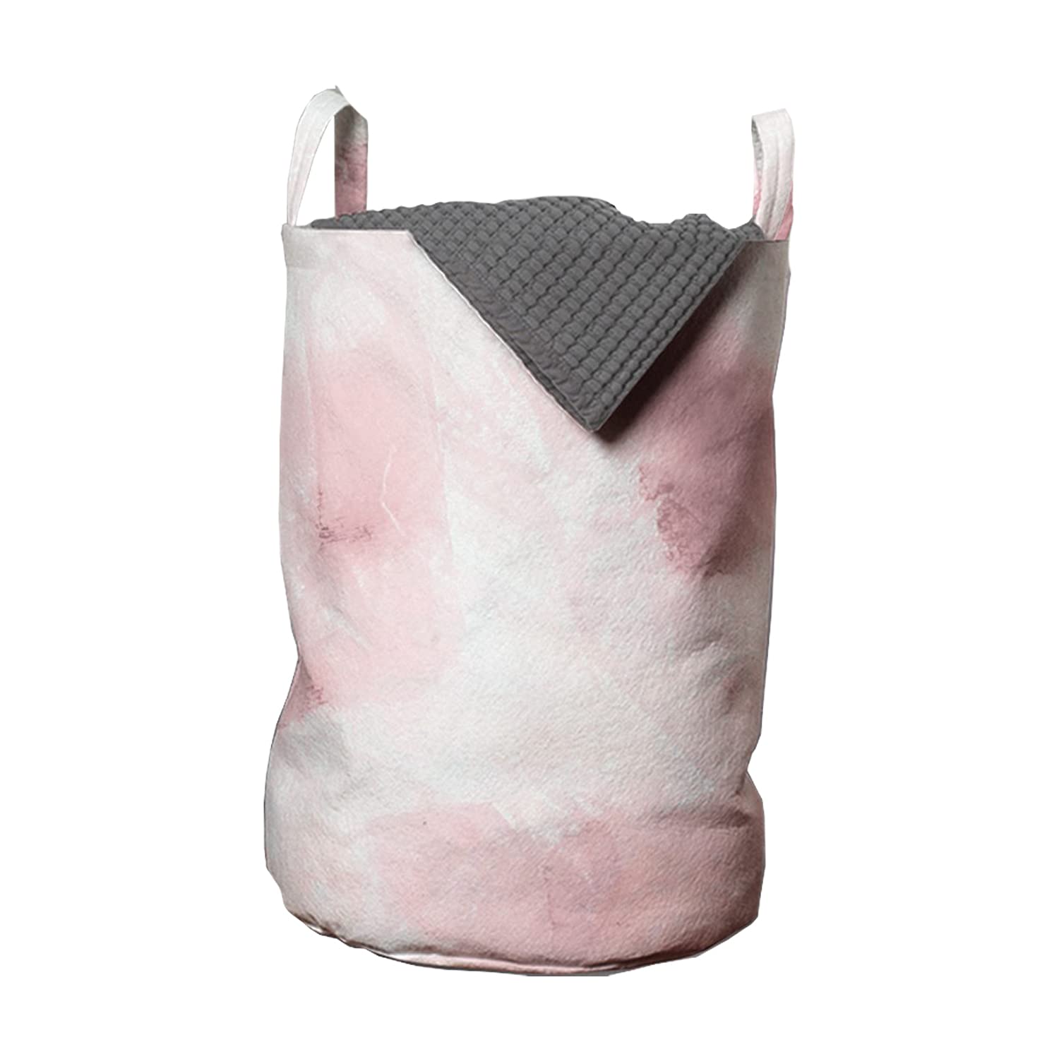Ambesonne Wrinkled Look Pink Batik Laundry Bag with Drawstring Closure & Handle, 13