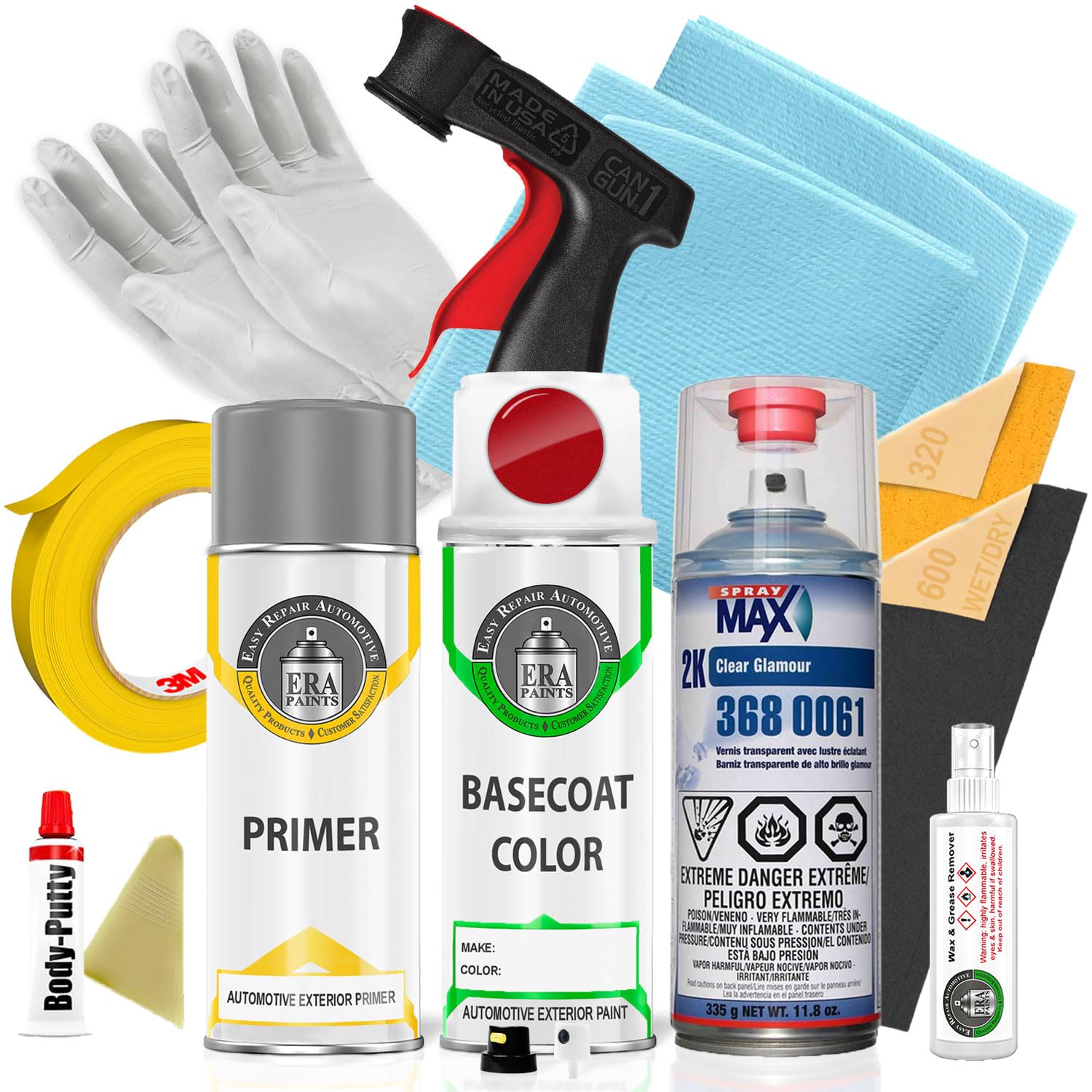 ERA Paints D3 - Colorado Red Exact Match Automotive Spray Paint for FORD | Pro Kit with 2K 3680061 Clearcoat | Perfect for Car Touch-Ups & Restoration Projects