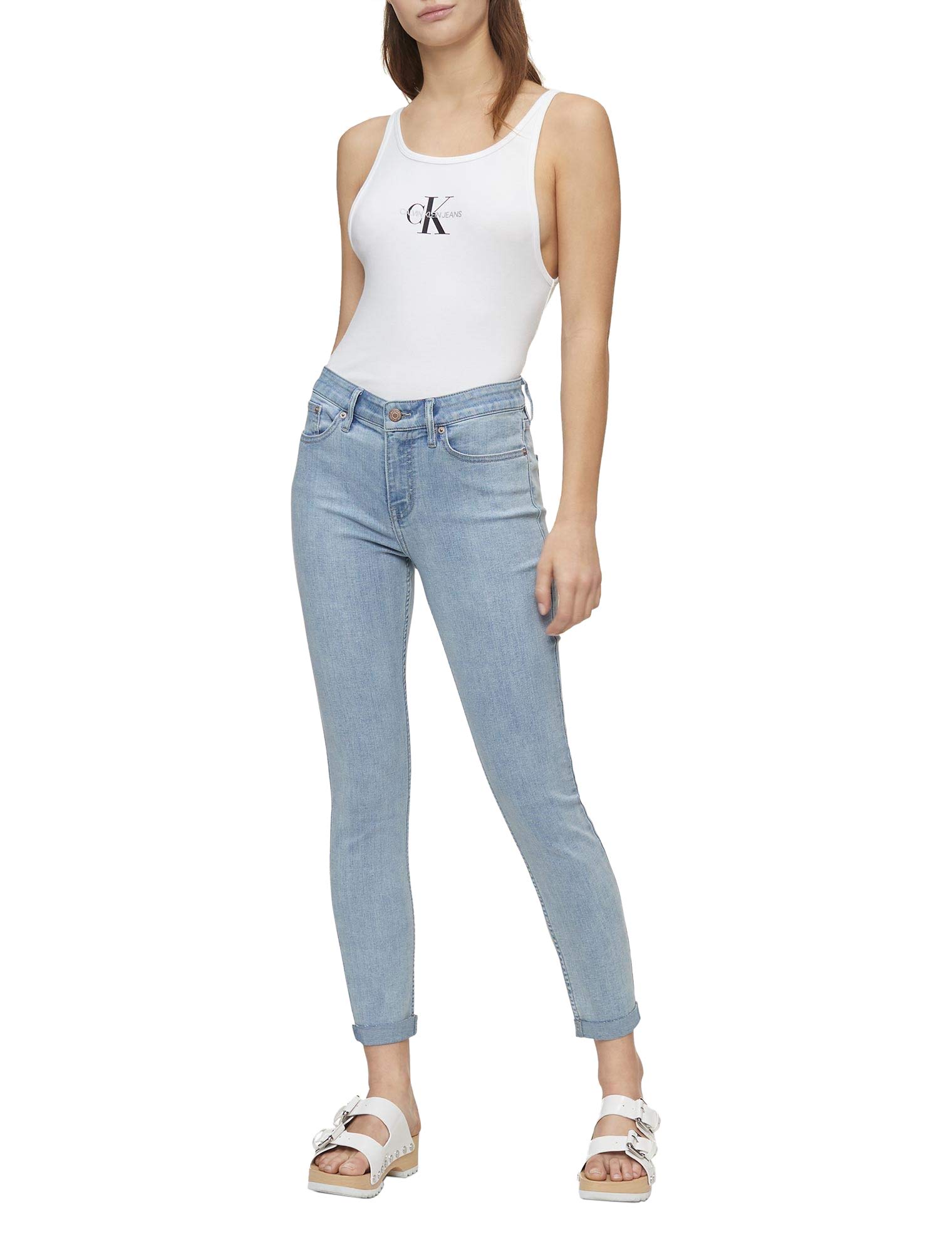 Calvin Klein Women's Strappy Scoop Back Bodysuit - Sexy Comfortable Tank Bodysuit for Layering, Night Out & Everyday Wear