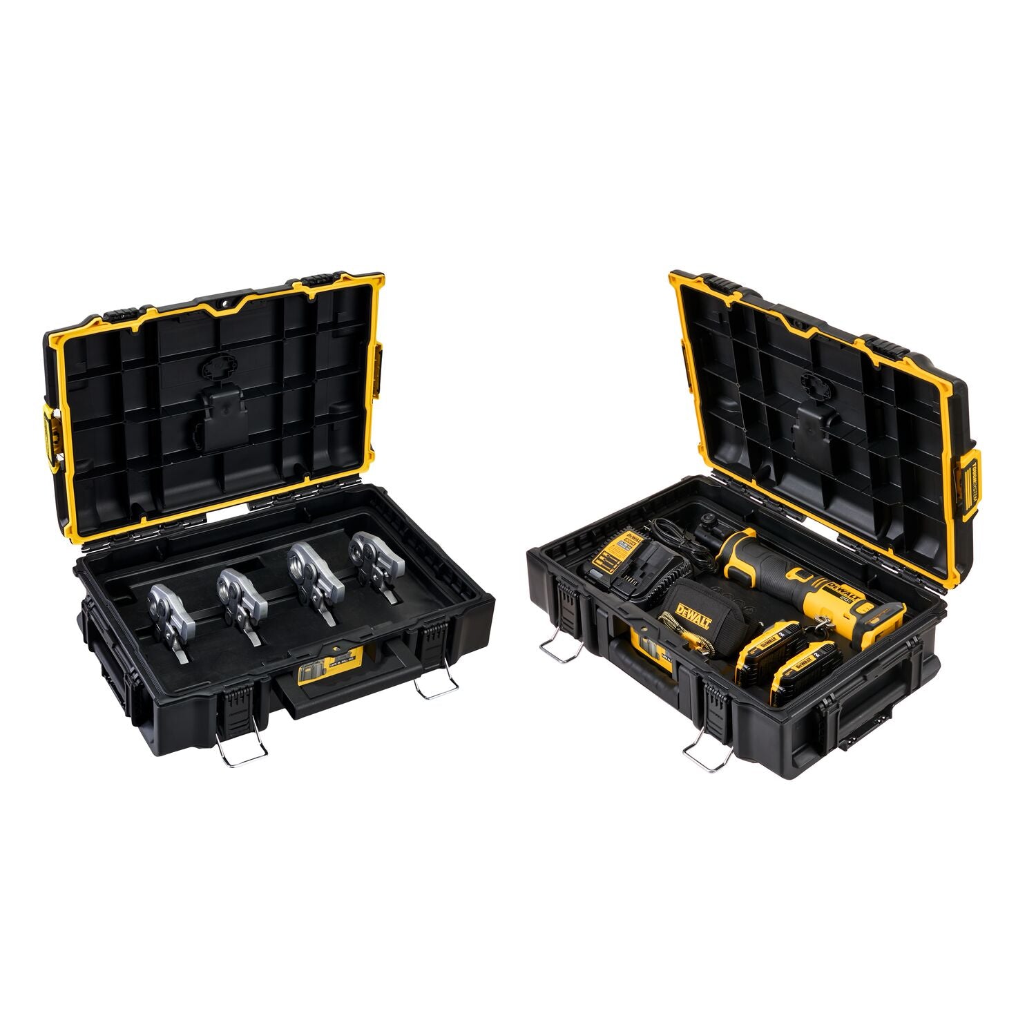 DEWALT DCE210D2K 20V Cordless Compact Press Tool Kit with 1/2In. & 1 1/4In. Jaws - Perfect for Plumbing, HVAC, and Electrical Work