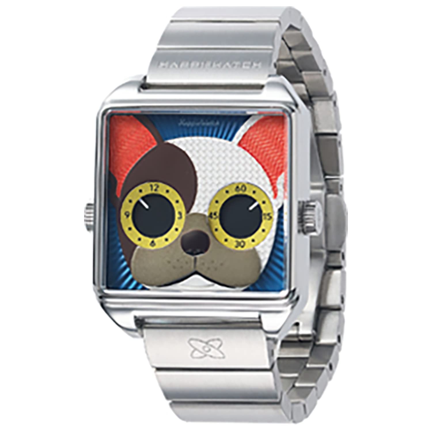 Bulldog Duke Embossed Dial Quartz Watch - Stainless Steel Case & Sapphire Crystal - Silicone & Metal Strap - Fashion Timepiece for Men - Perfect for Casual Wear, Office & Gift Giving