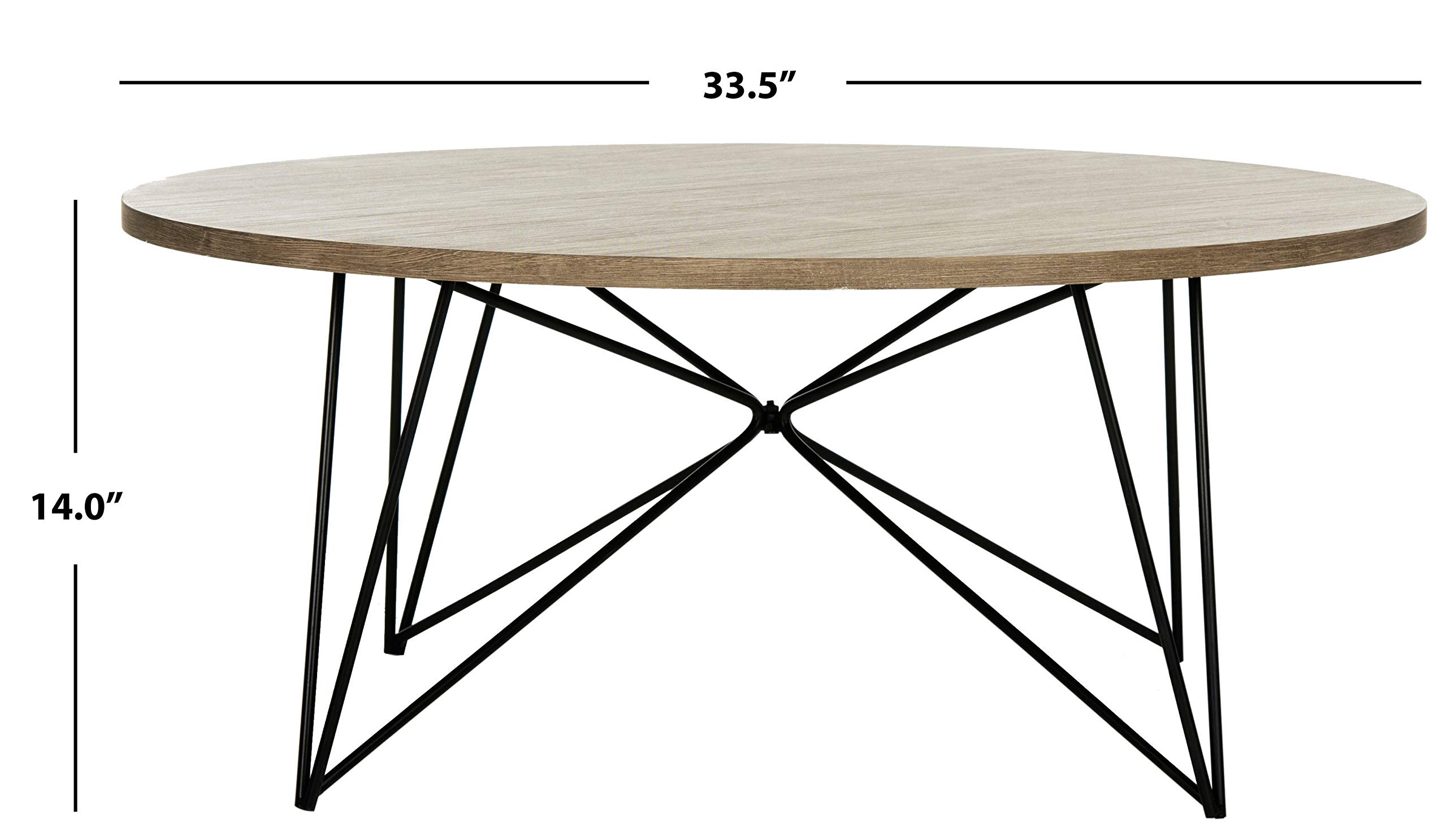 Safavieh Maris Round Coffee Table - Modern Hairpin Leg for Living Room