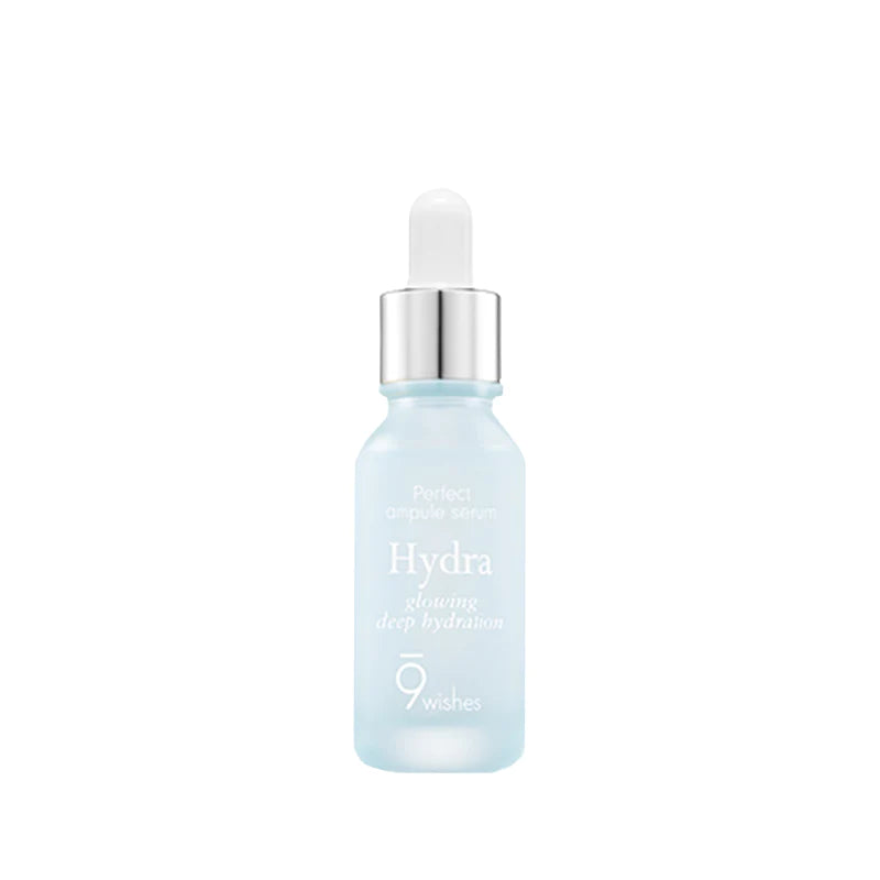9wishes Hydra Ampoule Nano Plus+ 30mL - Korean Hydrating Serum for Dry Skin | Deep Moisturizing & Brightening Facial Treatment | Perfect for Daily Skincare Routine & Night Care