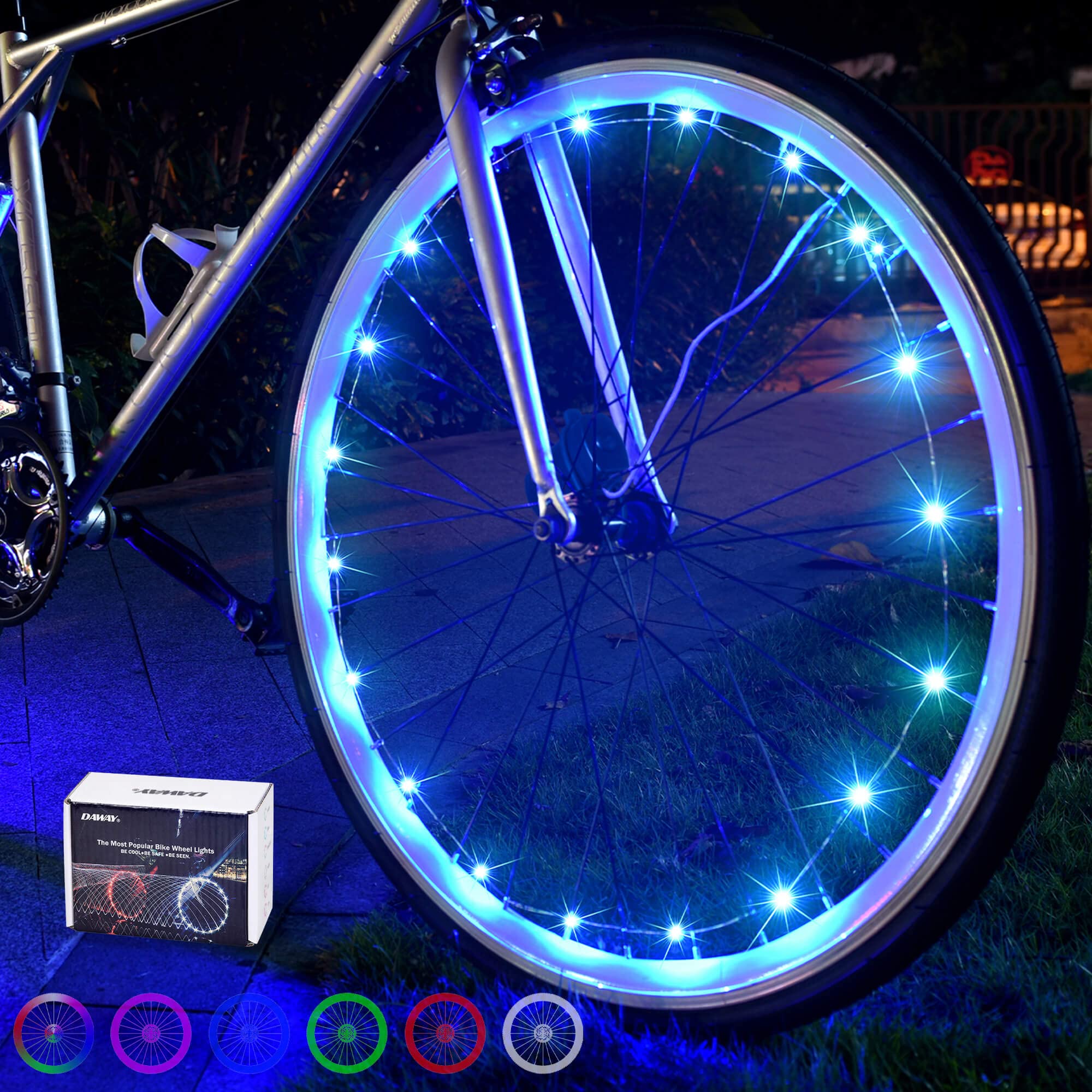 DAWAY A01 Ultra-Bright LED Bike Wheel Lights - Waterproof Bicycle Spoke Lights with Batteries for Night Riding - Fun & Safe Glow Tire Decoration for Kids, Boys, Girls & Adults - Perfect for Cycling, Commuting, and Outdoor Night Activities