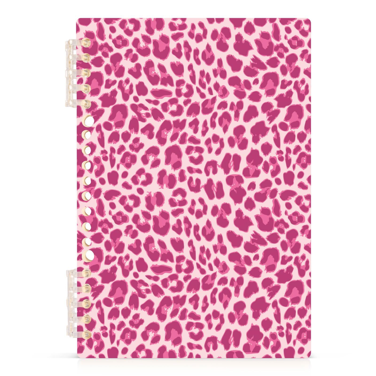 Pink Leopard Print Spiral Notebooks - 2 Pack A5 Notebooks with 60 Sheets for Work, School & Office Use | Perfect for Note Taking, Journaling & Planning