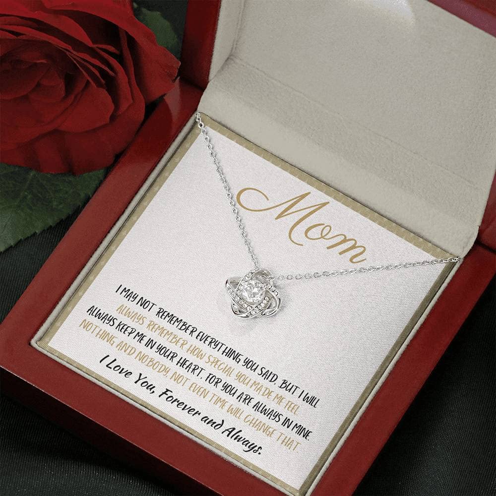 Tek Weh Mom - Sterling Silver 'I Love You' Love Knot Pendant Necklace for Mother's Day, Grandma, Mother of the Bride & Groom | Heartfelt Gift for Mom, Mother-in-Law & Special Women | Perfect for Weddings, Anniversaries & Daily Wear