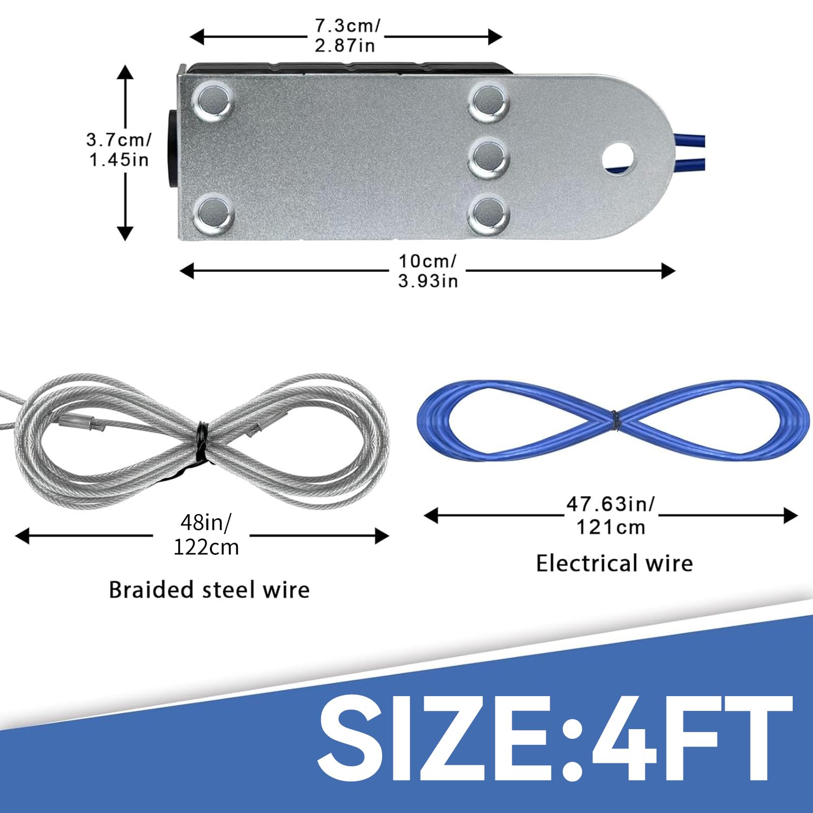Trailer Breakaway Switch with 4FT Coiled Cable - Electric Brake Switch for RV Towing & Travel Trailers | Heavy-Duty Wire Rope Safety Device | Perfect for Emergency Braking During Towing & Camping Trips