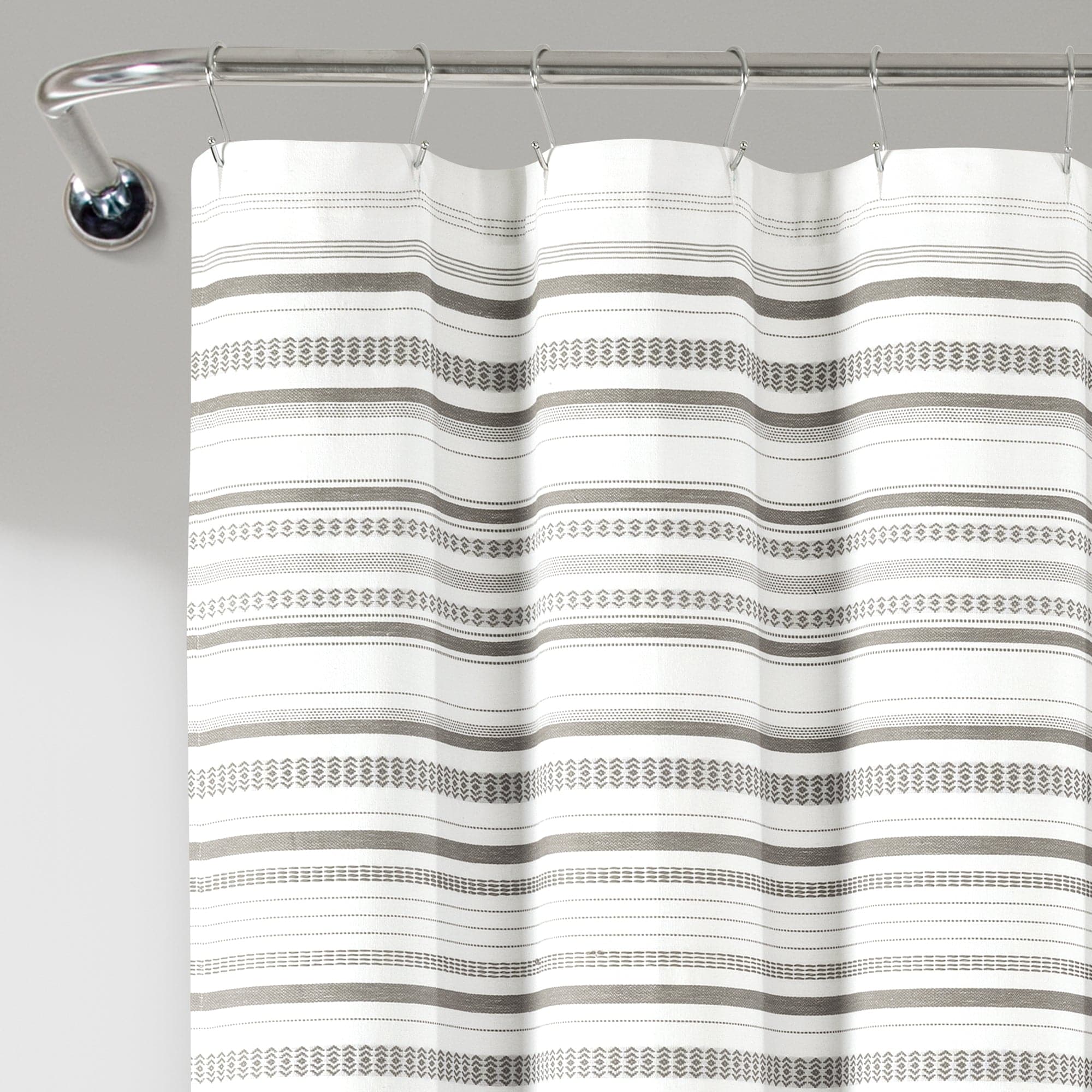 Eco-Friendly Woven Yarn Dyed Recycled Cotton Blend Shower Curtain - Waterproof Bathroom Decor for Modern & Sustainable Homes