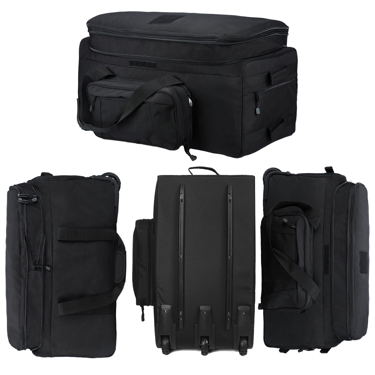 Military Duffle Bag with Wheels - Heavy Duty Deployment Gear Bag, Large Tactical Travel Duffel (Black) | Perfect for Army Deployment, Camping, Gym & Air Travel