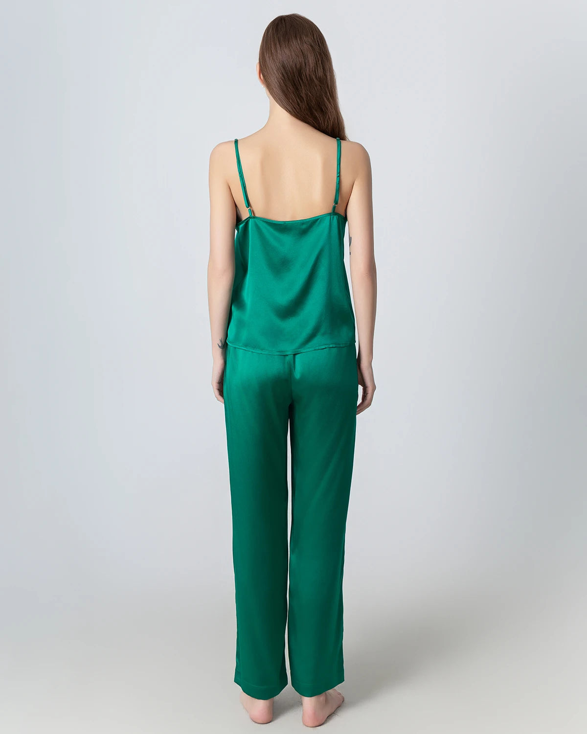 Silk V-Neck Camisole Pajama Set for Women - Soft & Comfortable Sleepwear for Nightwear, Loungewear, and Relaxation at Home