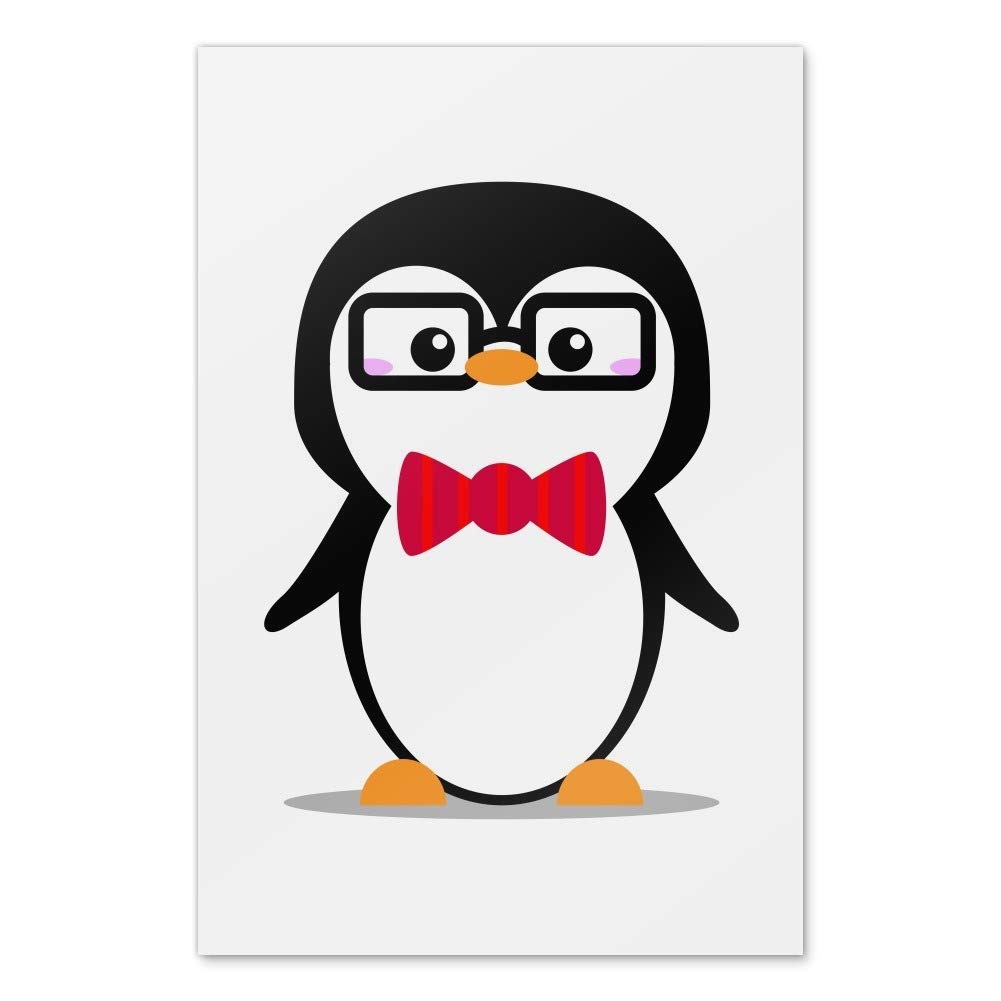 Cartoon Penguin with Bow Tie and Glasses - Cute Office Decor Sign for Home & Business | Perfect for Wall Art, Desk Decor, and Gift Giving