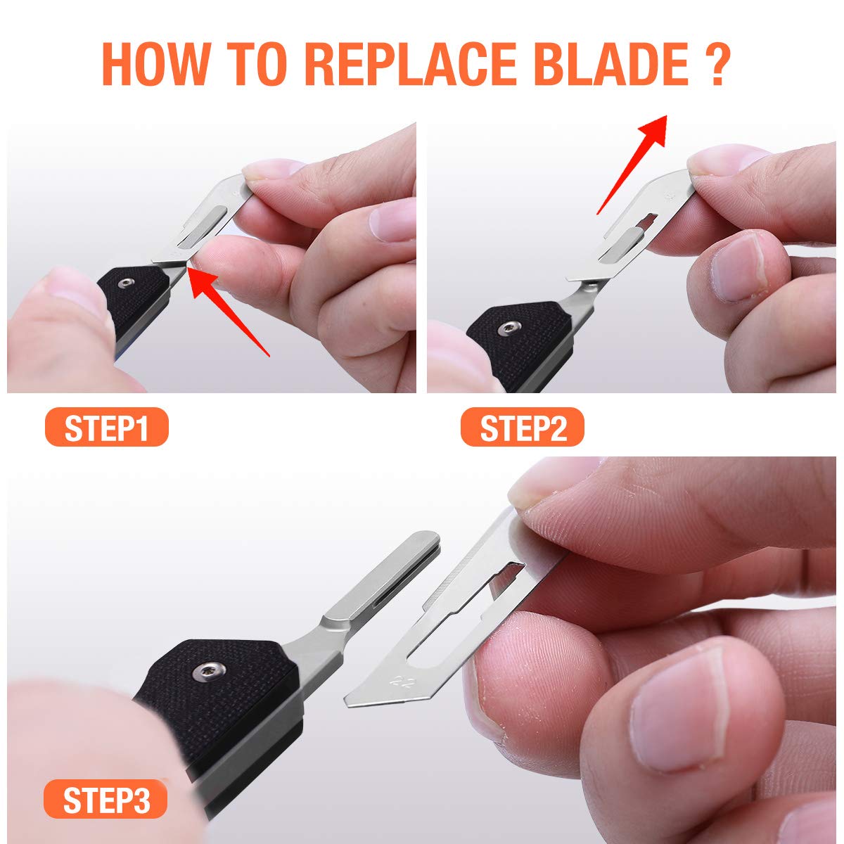 EDC Folding Scalpel Knife - Premium G10 Handle Pocket Utility Knife with 10 Replaceable Blades for Camping, Hiking & Everyday Carry (EDC)