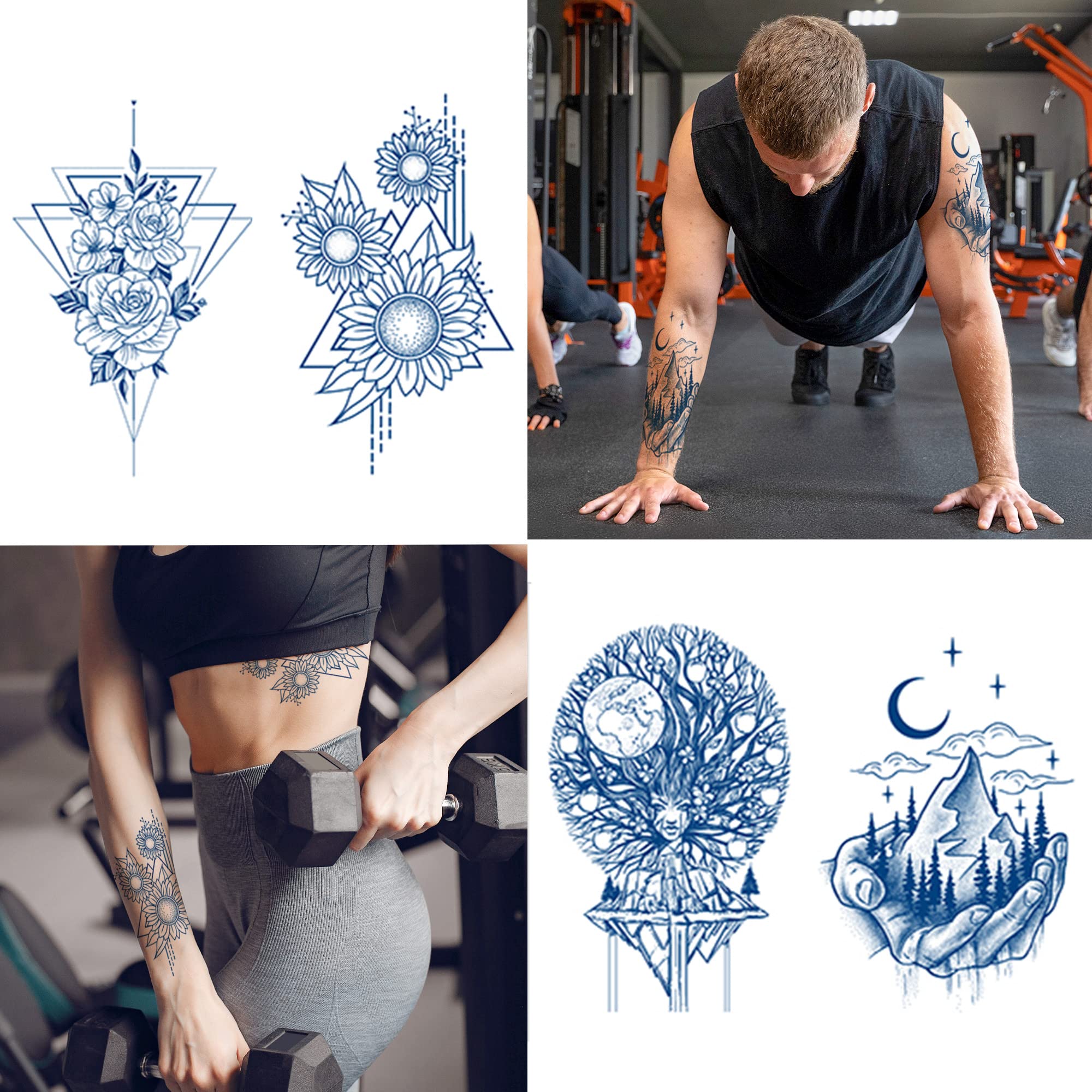 Realistic Semi-Permanent Temporary Tattoos for Men, Women, Teens & Kids - Waterproof Fake Tattoo Stickers Lasting 2 Weeks (Design 05) | Perfect for Parties, Halloween Costumes & Summer Beach Looks
